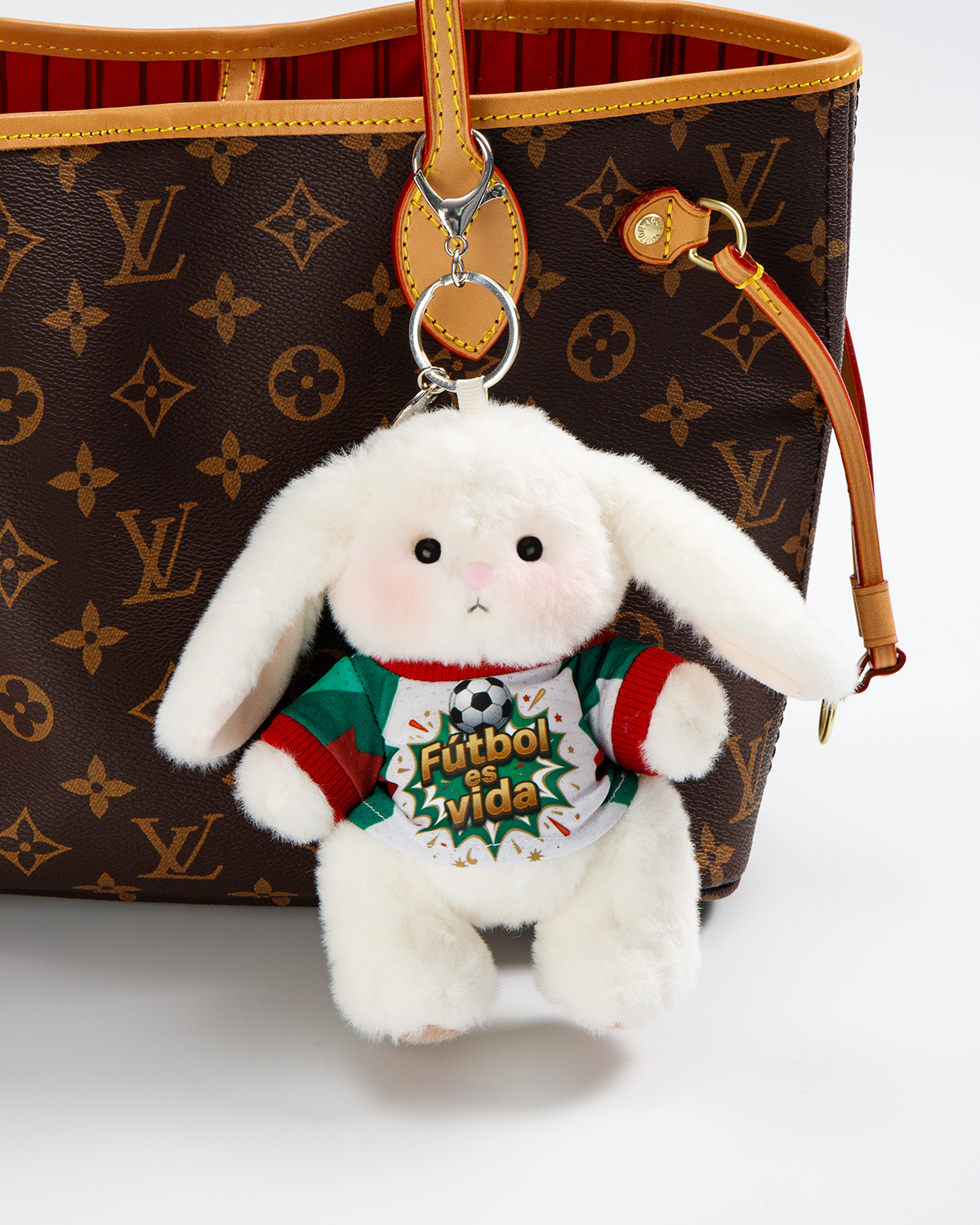 Getahug Soccer Life Mini Bunny Keychain | 5.9 Inches Plush Bag Charm Gift for Football Fans