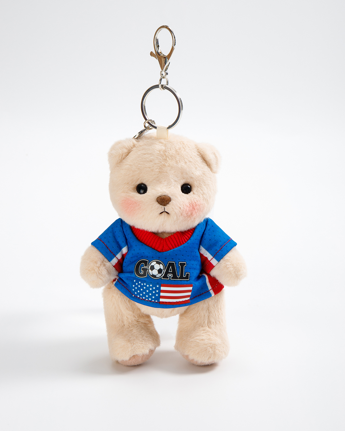 Getahug Soccer Star Goal Mini Bear Keychain | 5.9 Inches Plush Bag Charm Gift for Football Fans