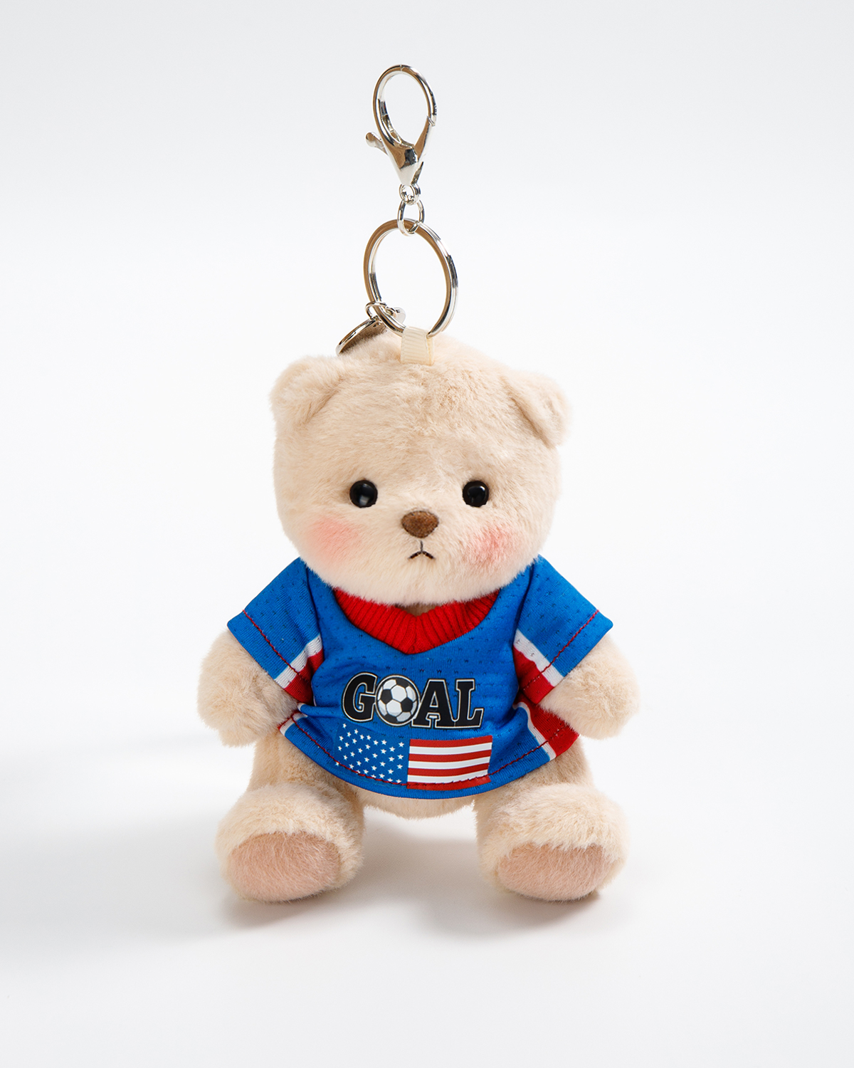 Getahug Soccer Star Goal Mini Bear Keychain | 5.9 Inches Plush Bag Charm Gift for Football Fans