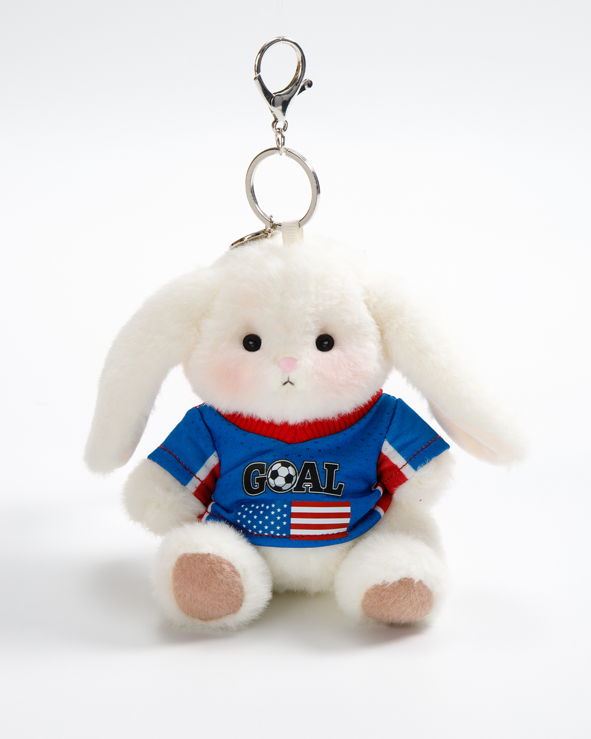 Getahug Soccer Star Goal Mini Bunny Keychain | 5.9 Inches Plush Bag Charm Gift for Football Fans