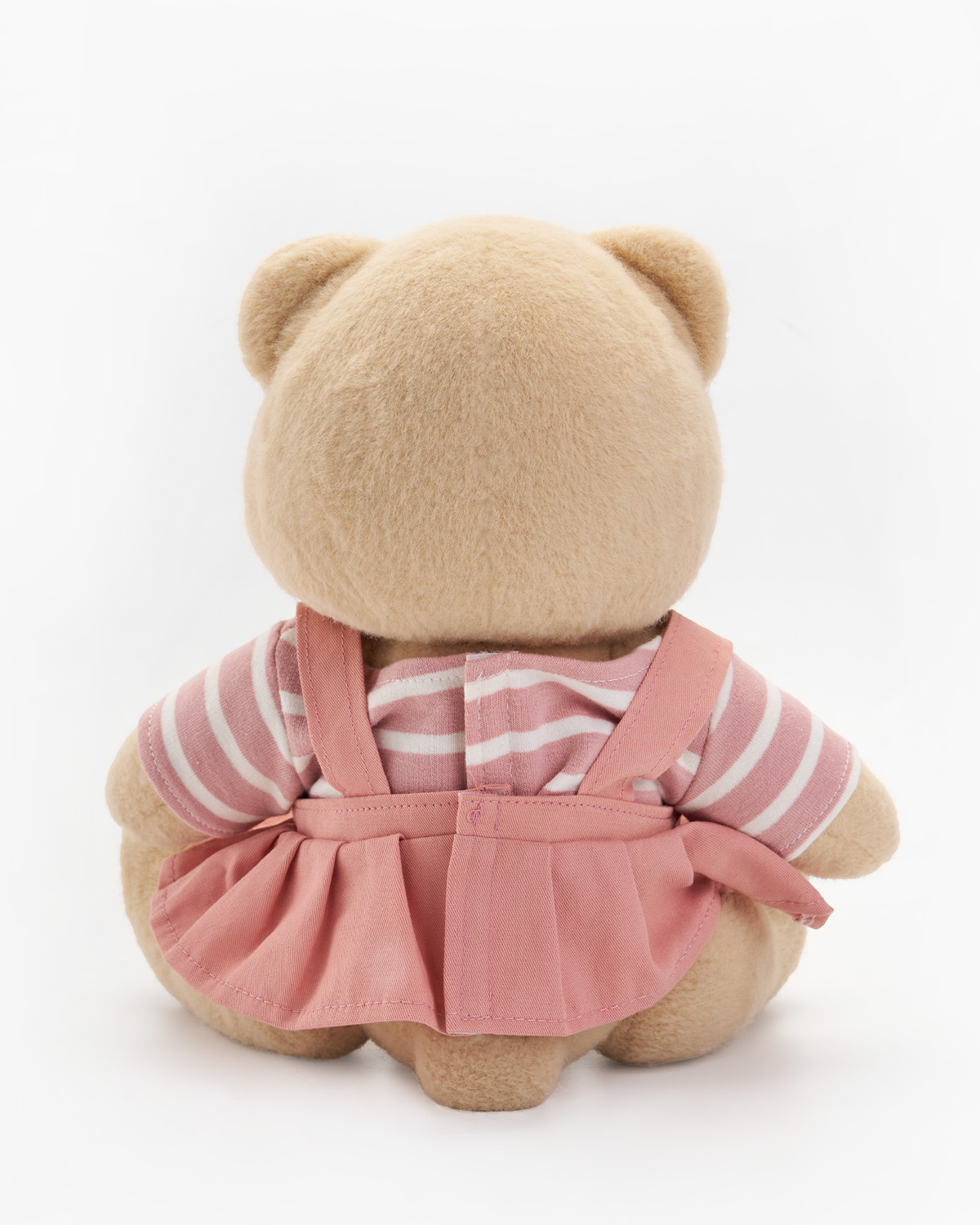 Getahug Striped Top Pink Overalls Dress Bear | Handmade Jointed Teddy Bear Gift
