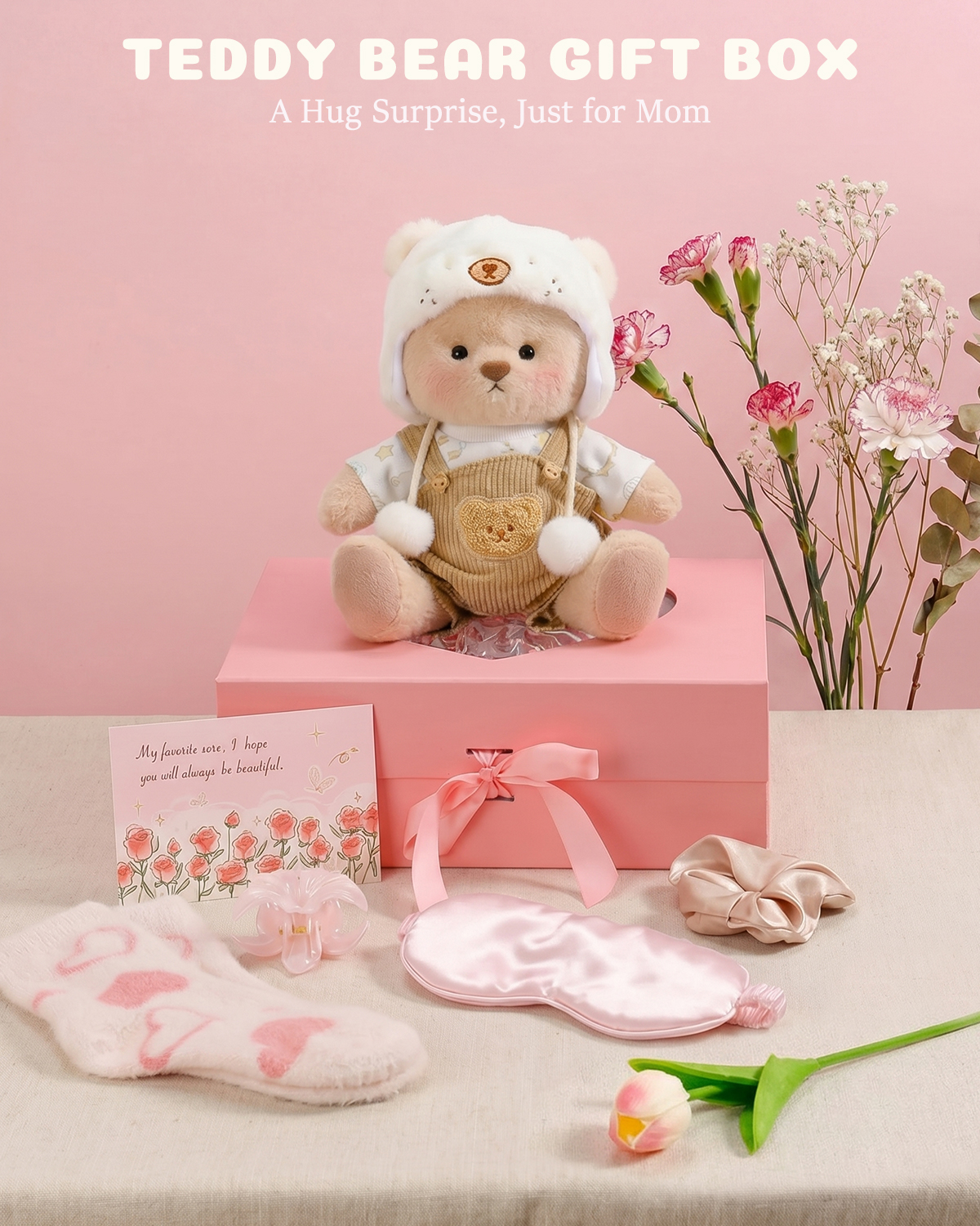 Getahug Warm Embrace Teddy Bear Gift Box | Handmade Jointed Stuffed Animal Mother’s Day Gift