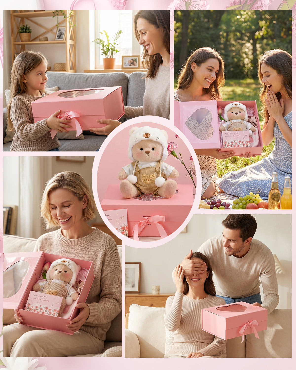 Getahug Warm Embrace Teddy Bear Gift Box | Handmade Jointed Stuffed Animal Mother’s Day Gift