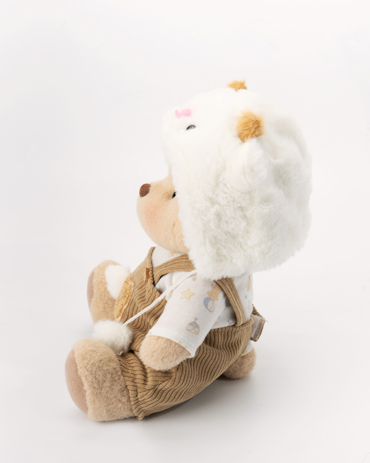 Getahug White Sheep Brown Overalls Bear | Handmade Jointed Teddy Bear Gift