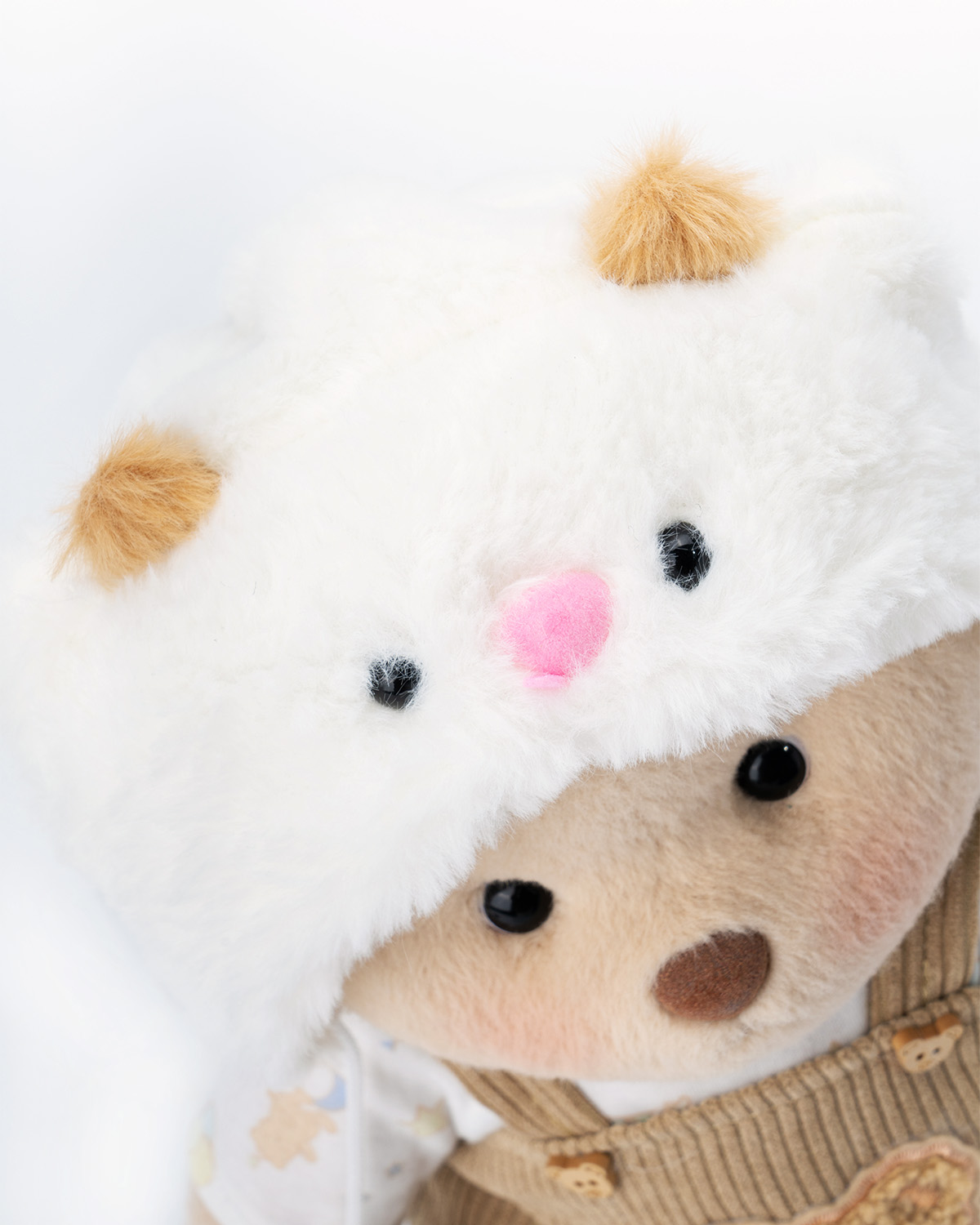 Getahug White Sheep Brown Overalls Bear | Handmade Jointed Teddy Bear Gift