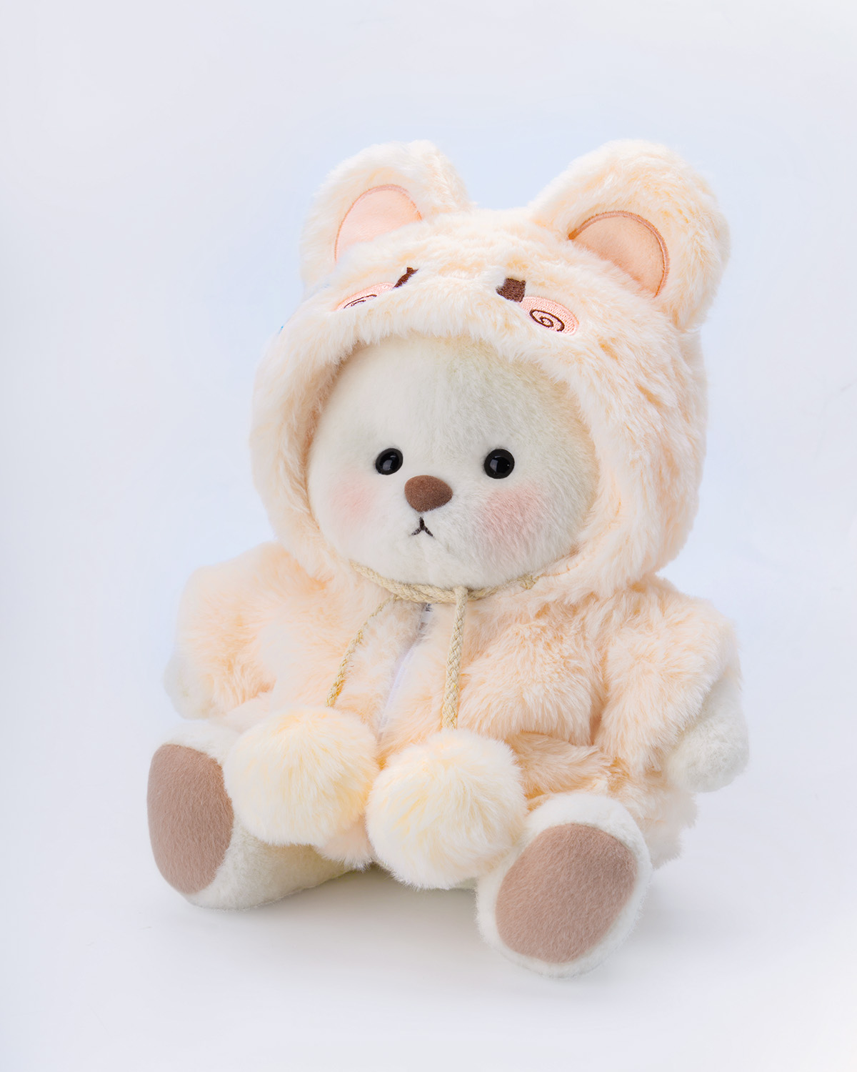 Getahug Cute Fluffy Bunny White Teddy Bear | Handmade Jointed Toy Gift