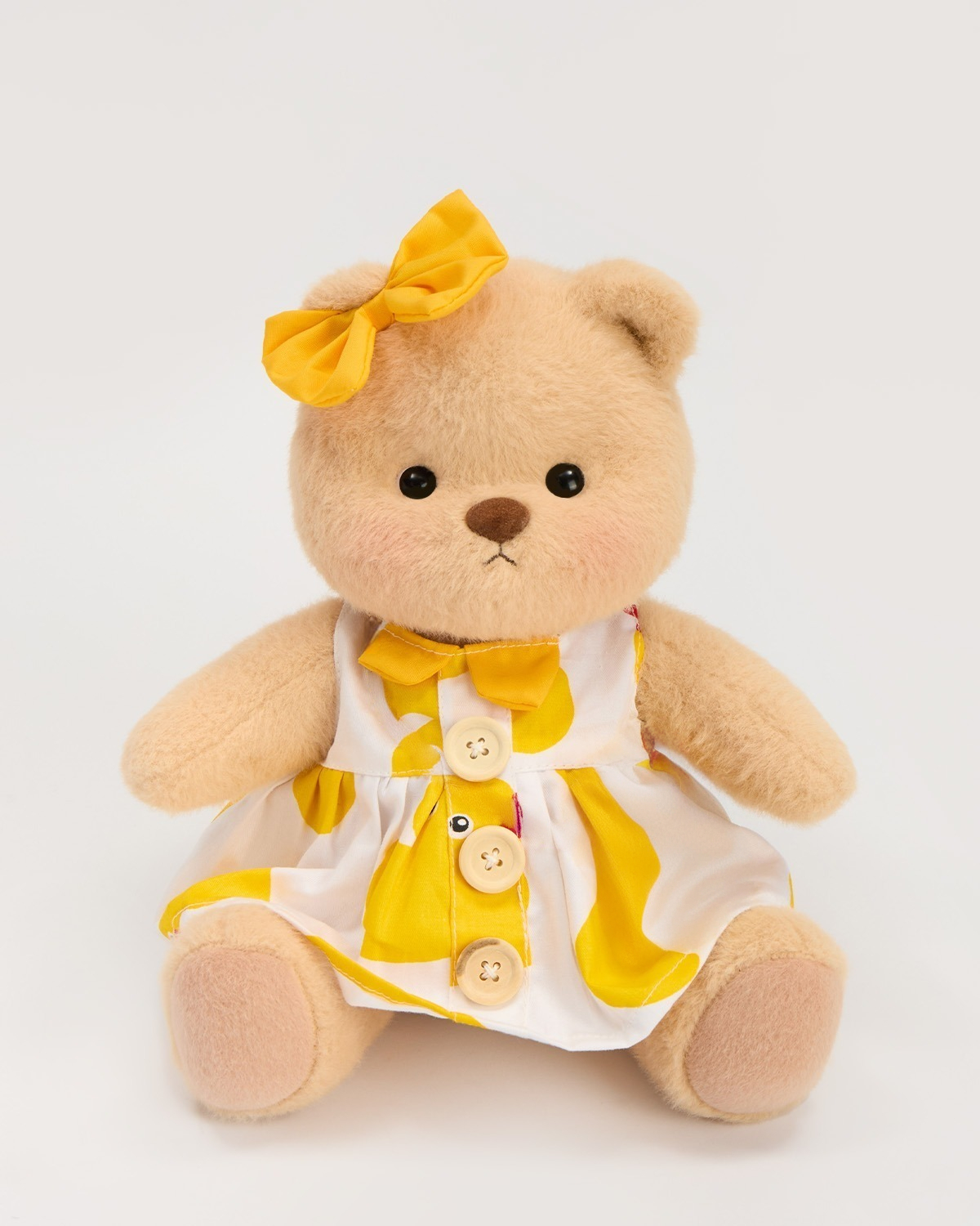 Getahug Big Yellow Duck Dress White Teddy Bear | Handmade Stuffed Animal Gift