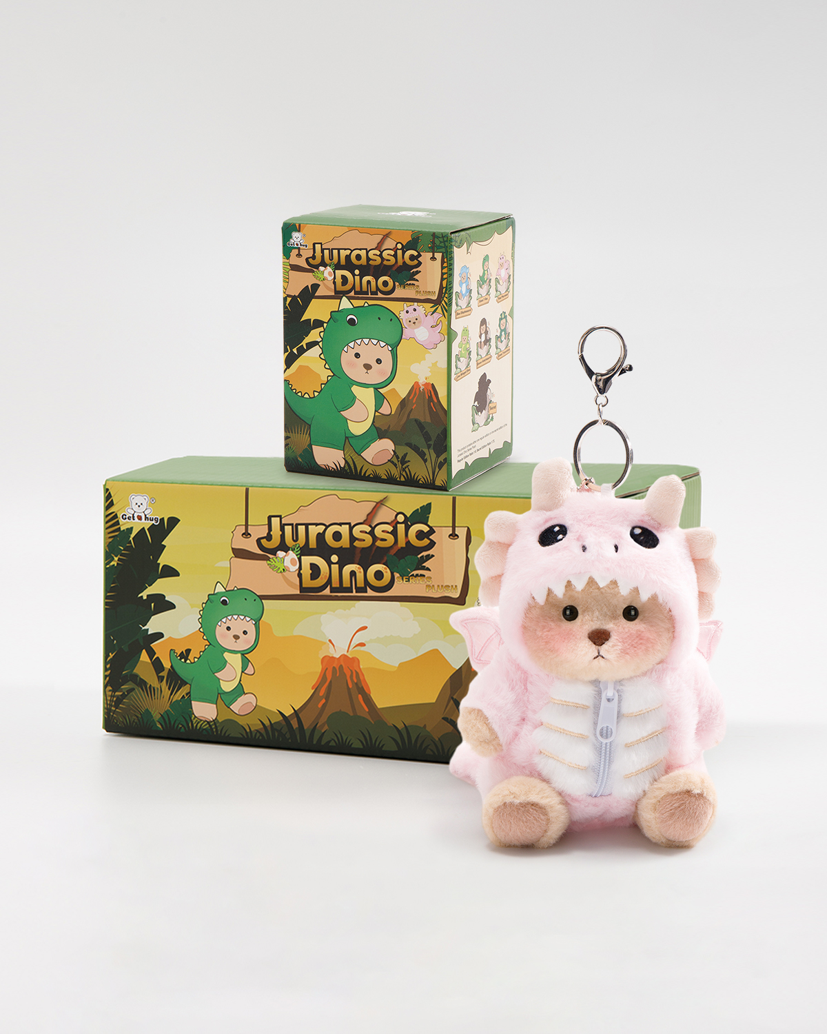 Getahug Jurassic Dino Series Plush Mini Bear Blind Box | 5.9 Inches Bag Charm Keychains Gift