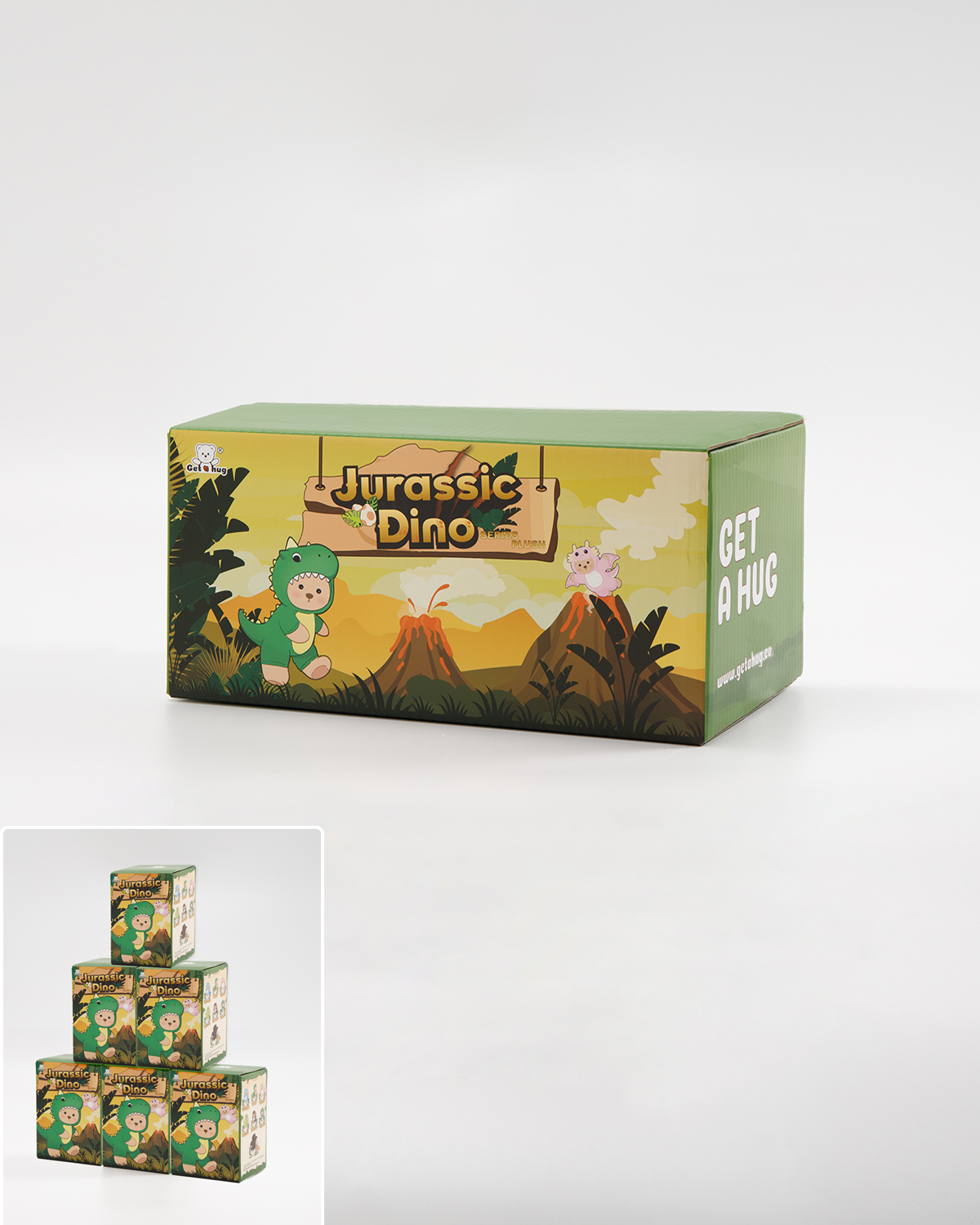 Getahug Jurassic Dino Series Plush Mini Bear Blind Box | 5.9 Inches Bag Charm Keychains Gift