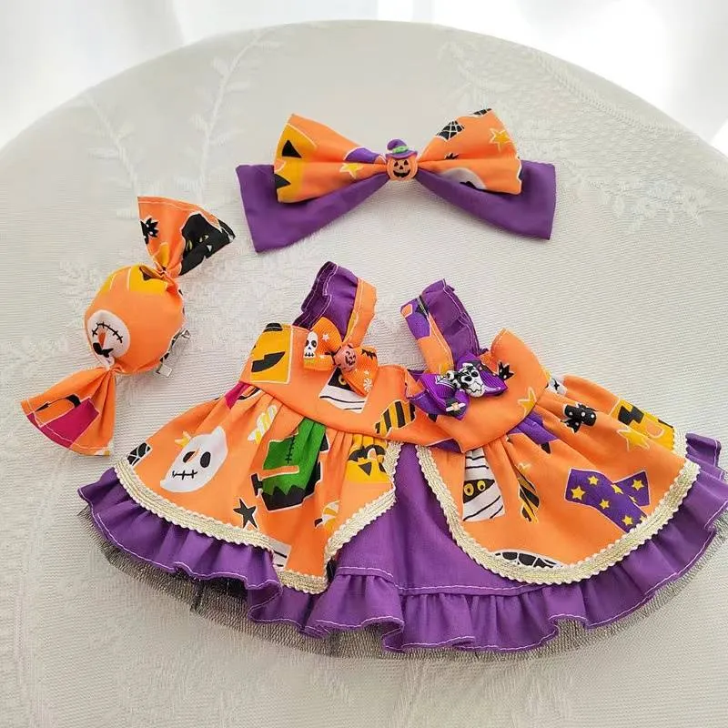 Halloween Orange Candy Dress Set (Outfit Only) | Teddy Bear Clothes