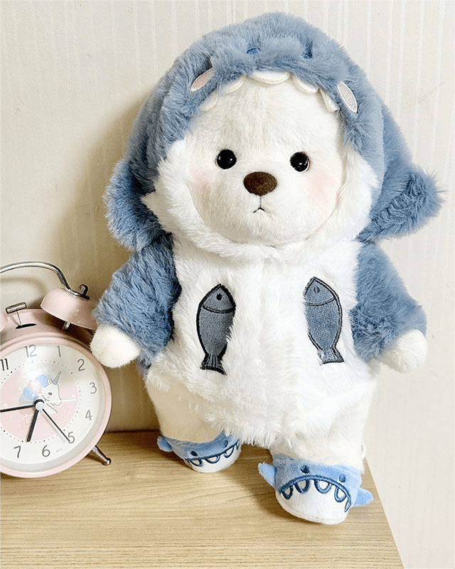 Fluffy Shark Bear | Handmade Jointed Teddy Bear Gift-Getahug