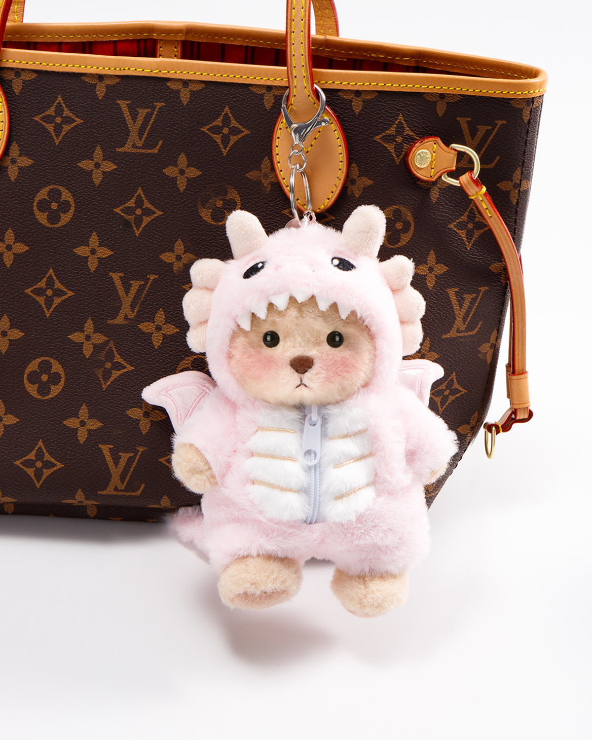 Getahug Pink Pterosaur Mini Bear Keychain | 5.9 Inches Plush Bag Charm
