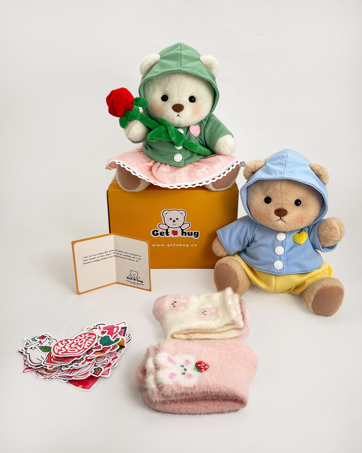 Getahug Love Hoodie Bear Valentine's Day Gift Bundle