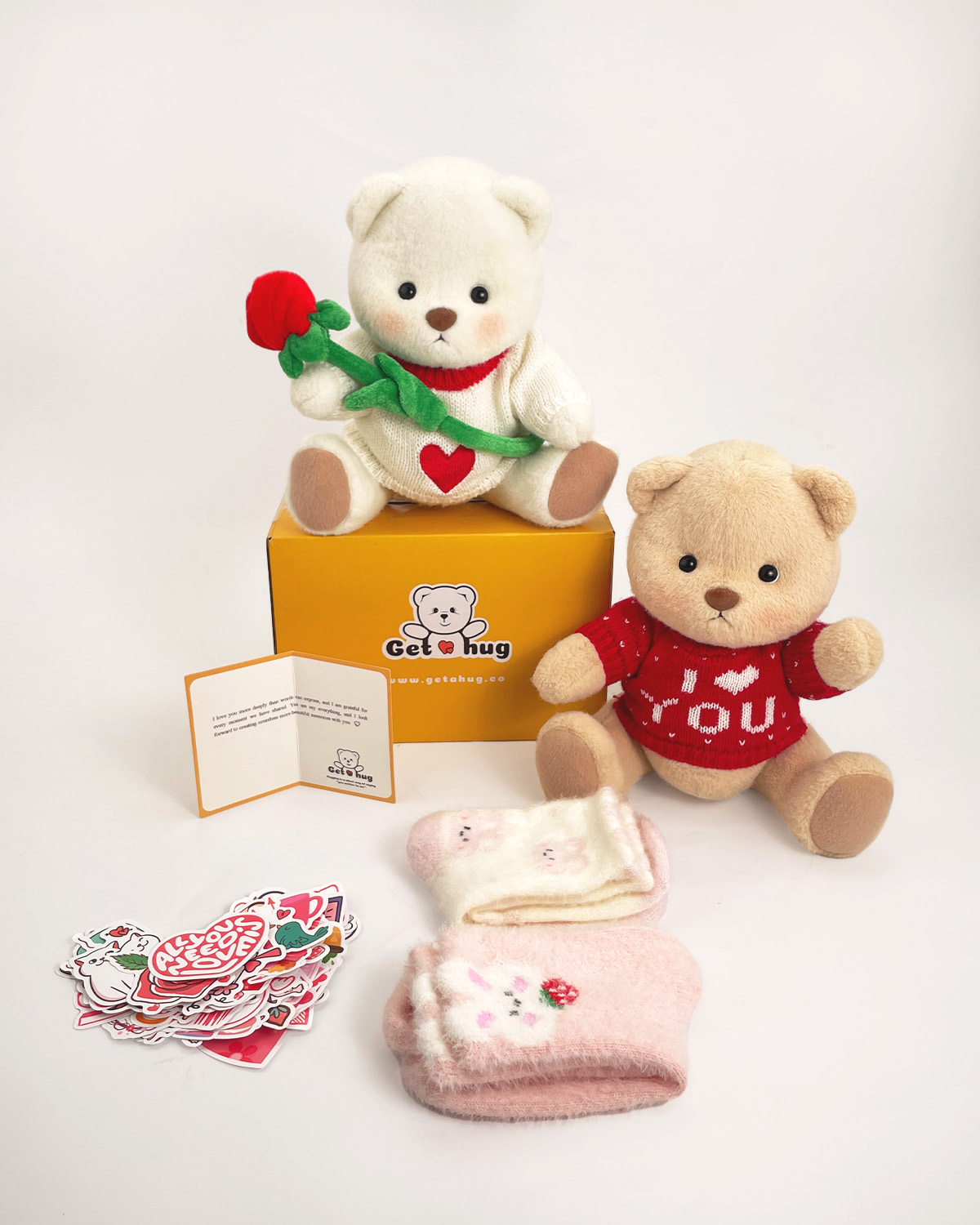 Getahug Love Heart Sweater Bear Valentine's Day Gift Bundle
