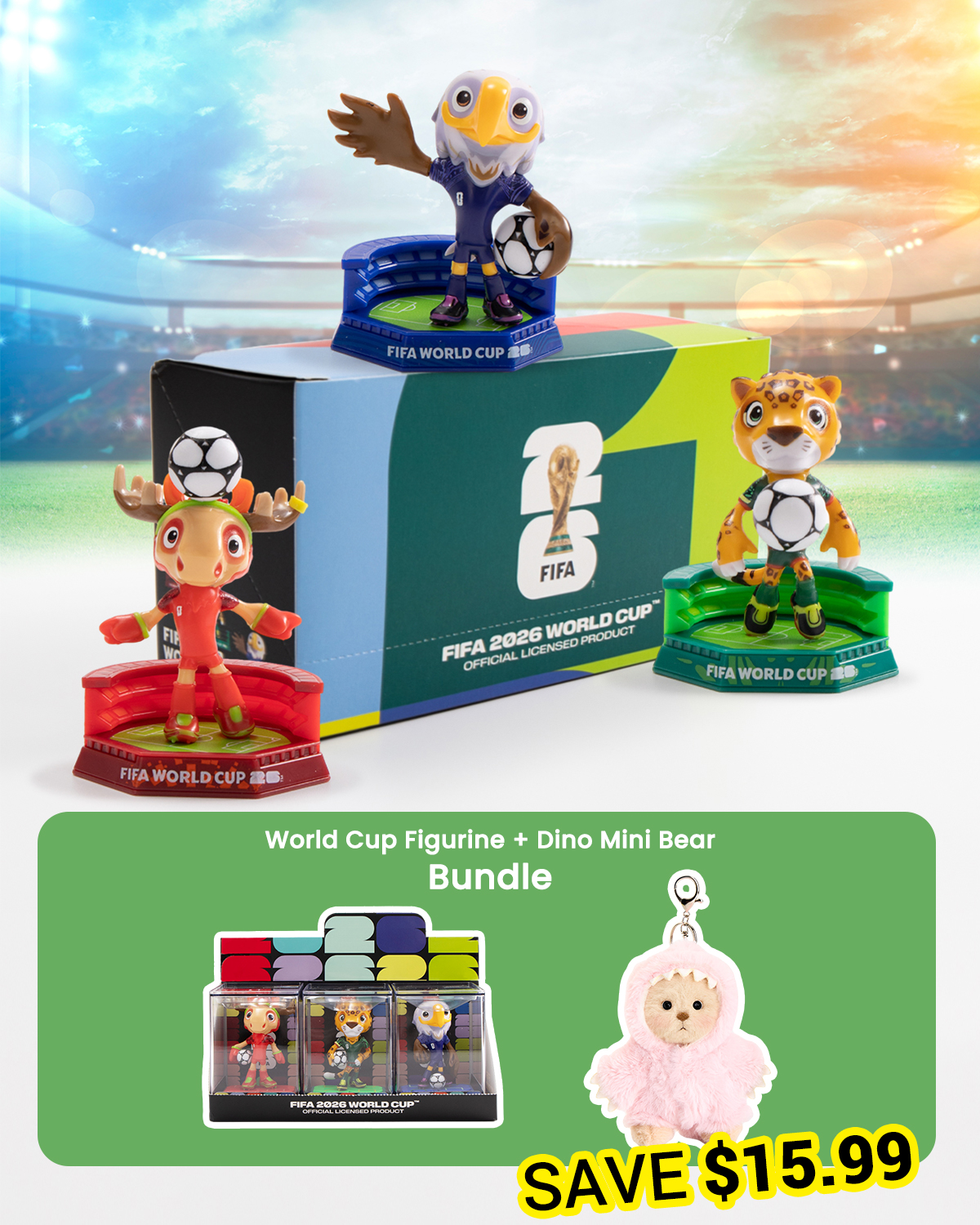 FIFA World Cup 2026 Official Mascot Figurine Set | Premium Acrylic Display Collectible Gift for Soccer Fans