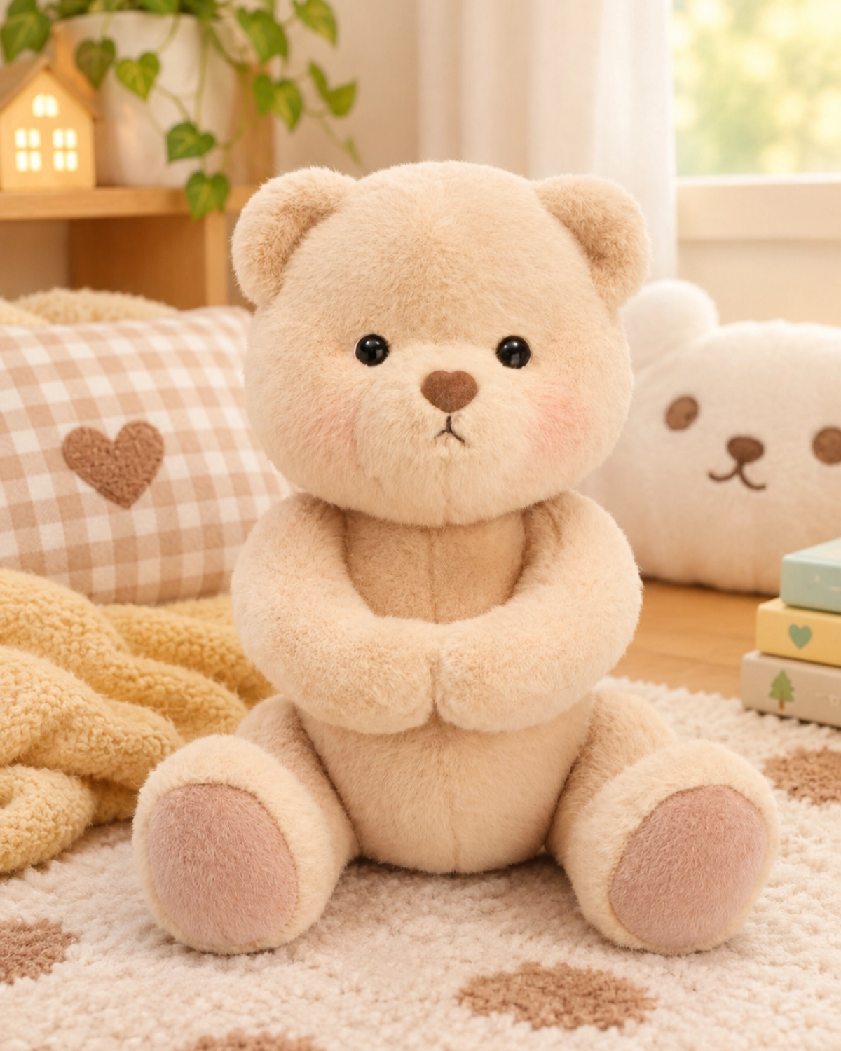 Getahug Bella the Brown Magnetic Plush Teddy Bear with Hands | Handmade Jointed Stuffed Animal Gift