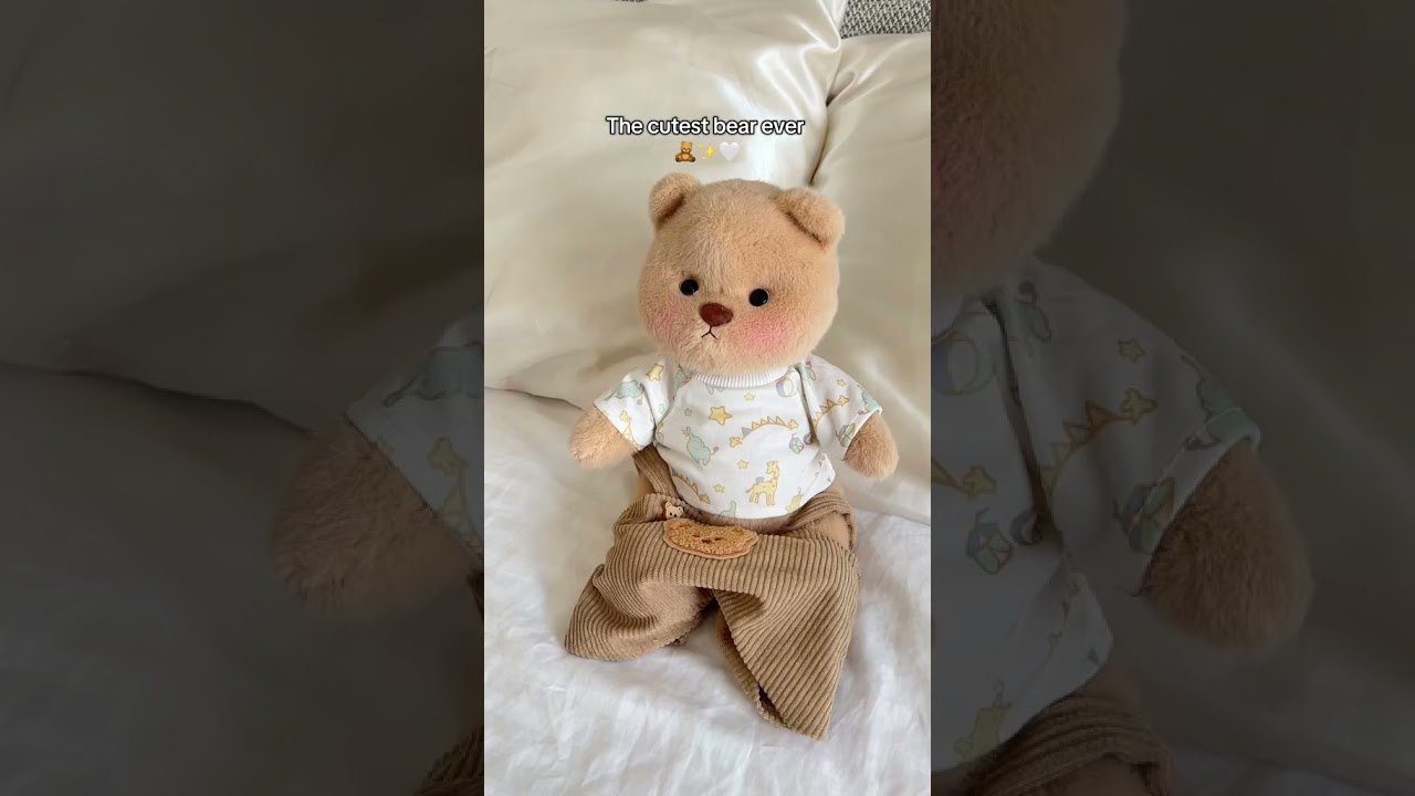 Getahug Mink Hat Brown Overalls Jointed Teddy Bear with Heartfelt Greeting Card Gift Bundle