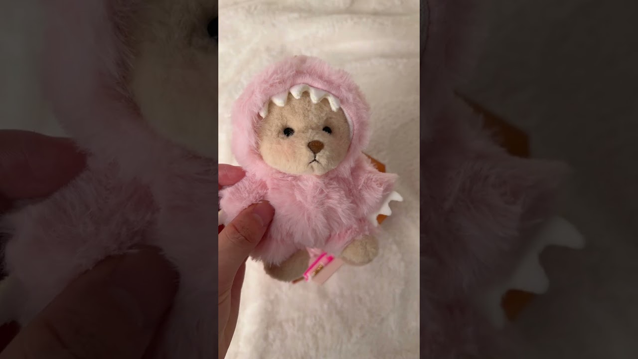 Getahug Pink Dino Teddy Bear Keychain Gift Box | Handmade Jointed Stuffed Animal Birthday Anniversary Gift for Girls