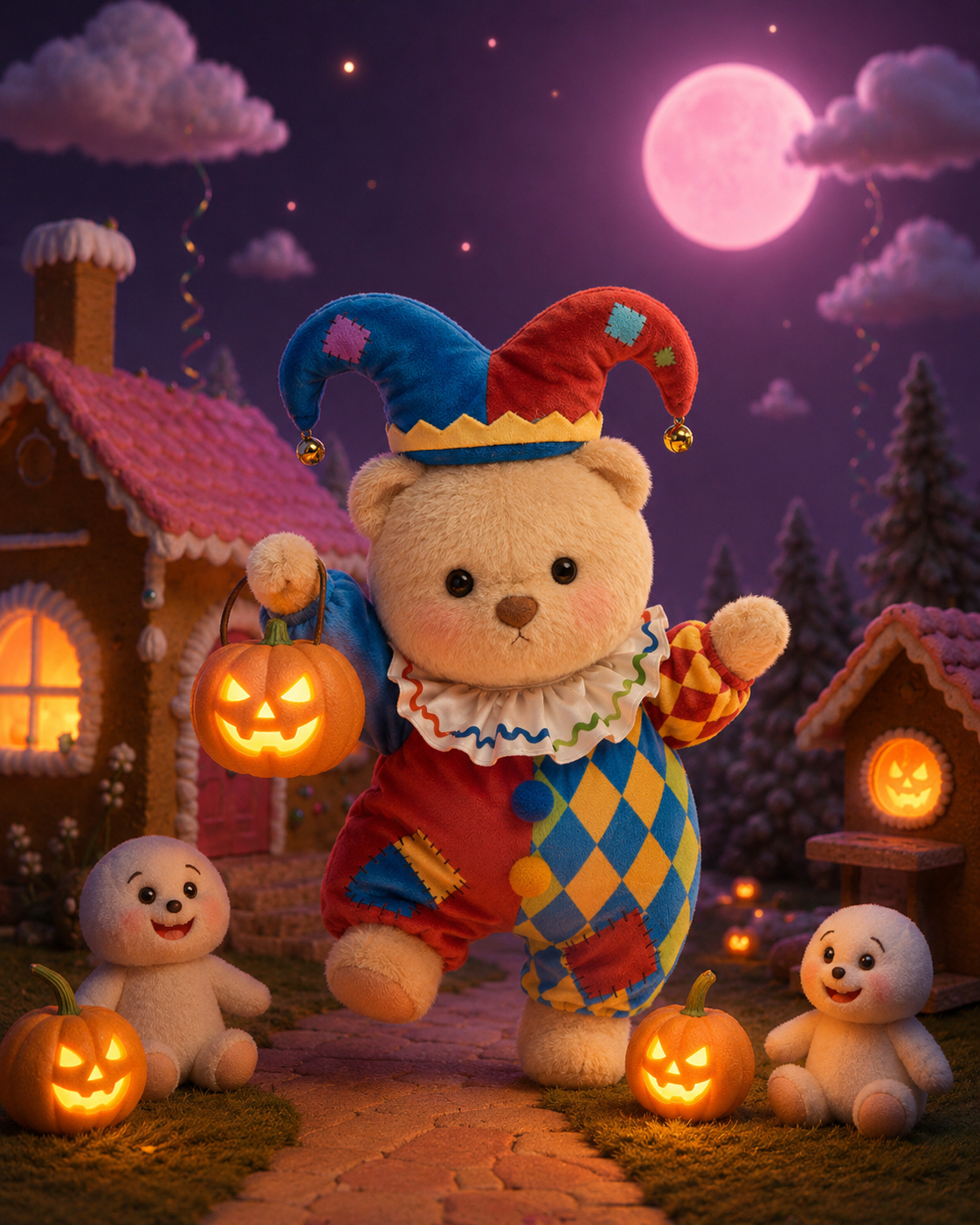 Getahug Halloween Jolly Clown Bear | Handmade Jointed Teddy Bear Stuffed Animal Gift (Pre-sale)