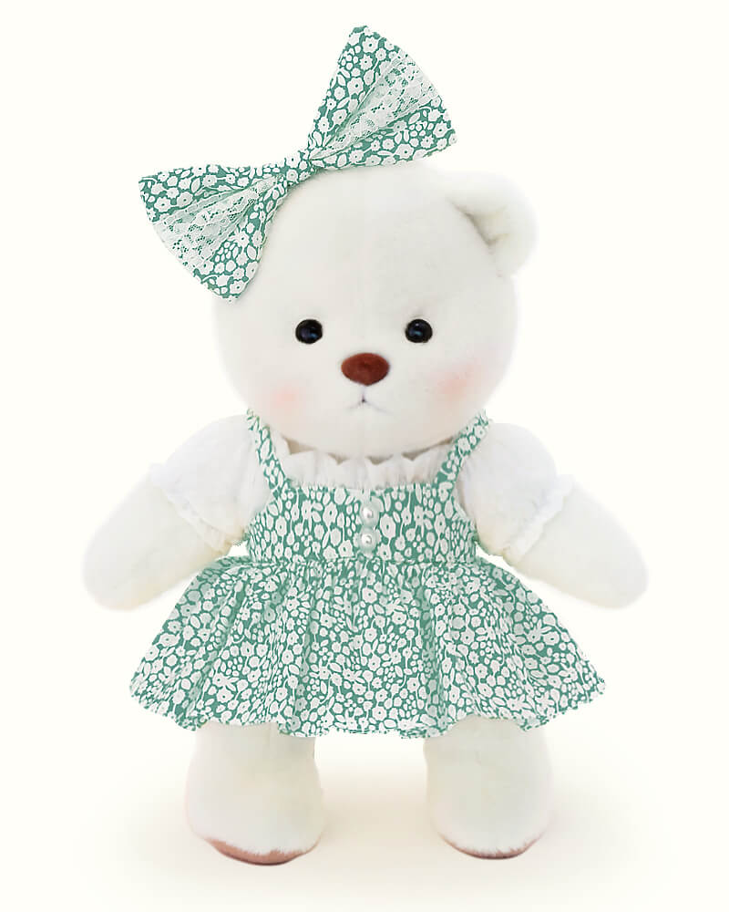 Getahug Green Floral Skirt Bear | Handmade Jointed Teddy Bear Gift