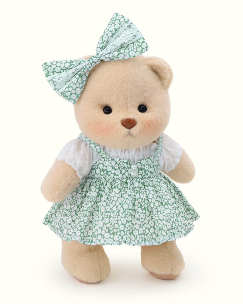 Getahug Green Floral Skirt Bear | Handmade Jointed Teddy Bear Gift