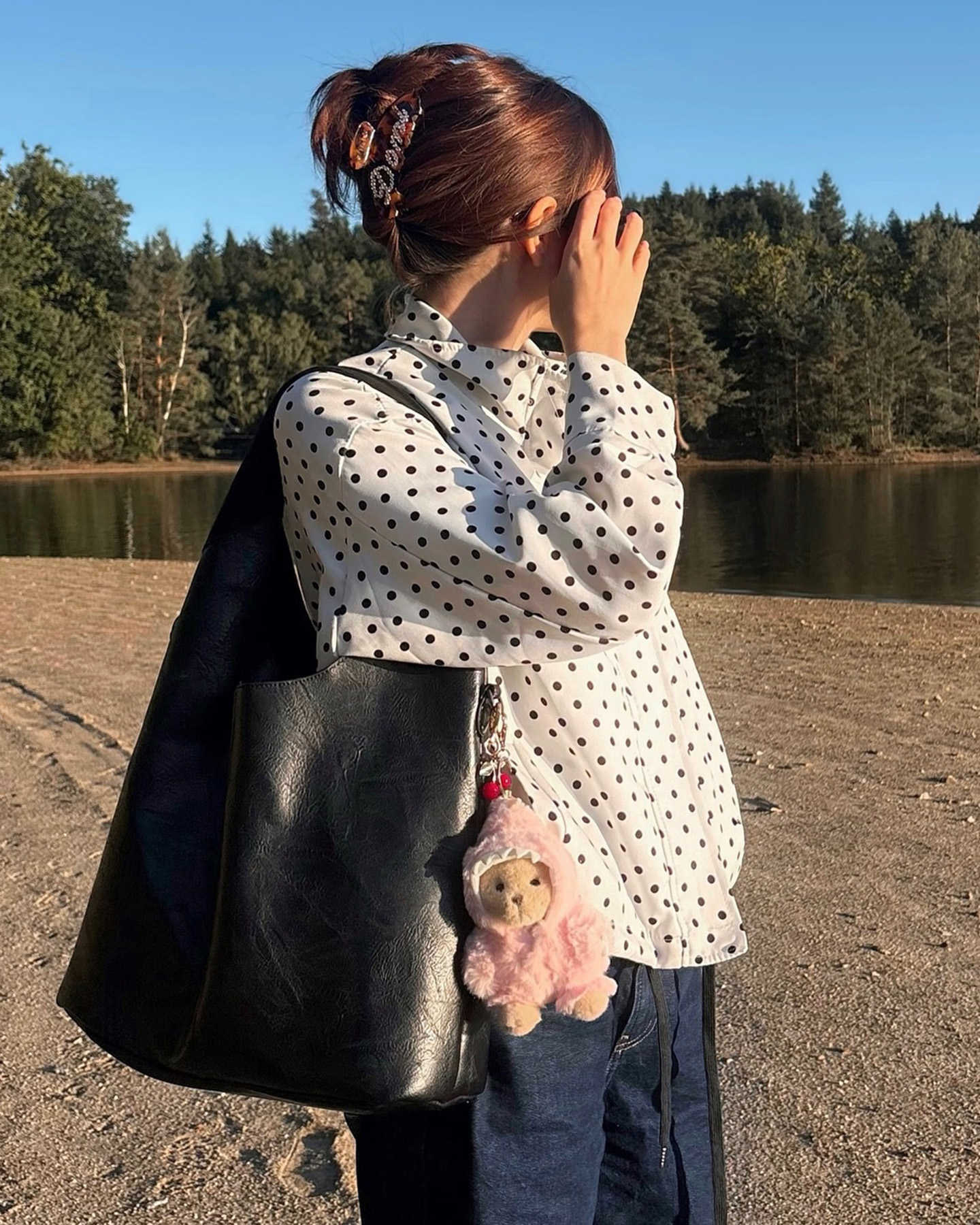 Getahug 5.9 Inches Blue Shark Brown Mini Bear Bag Charm Keychains Gift