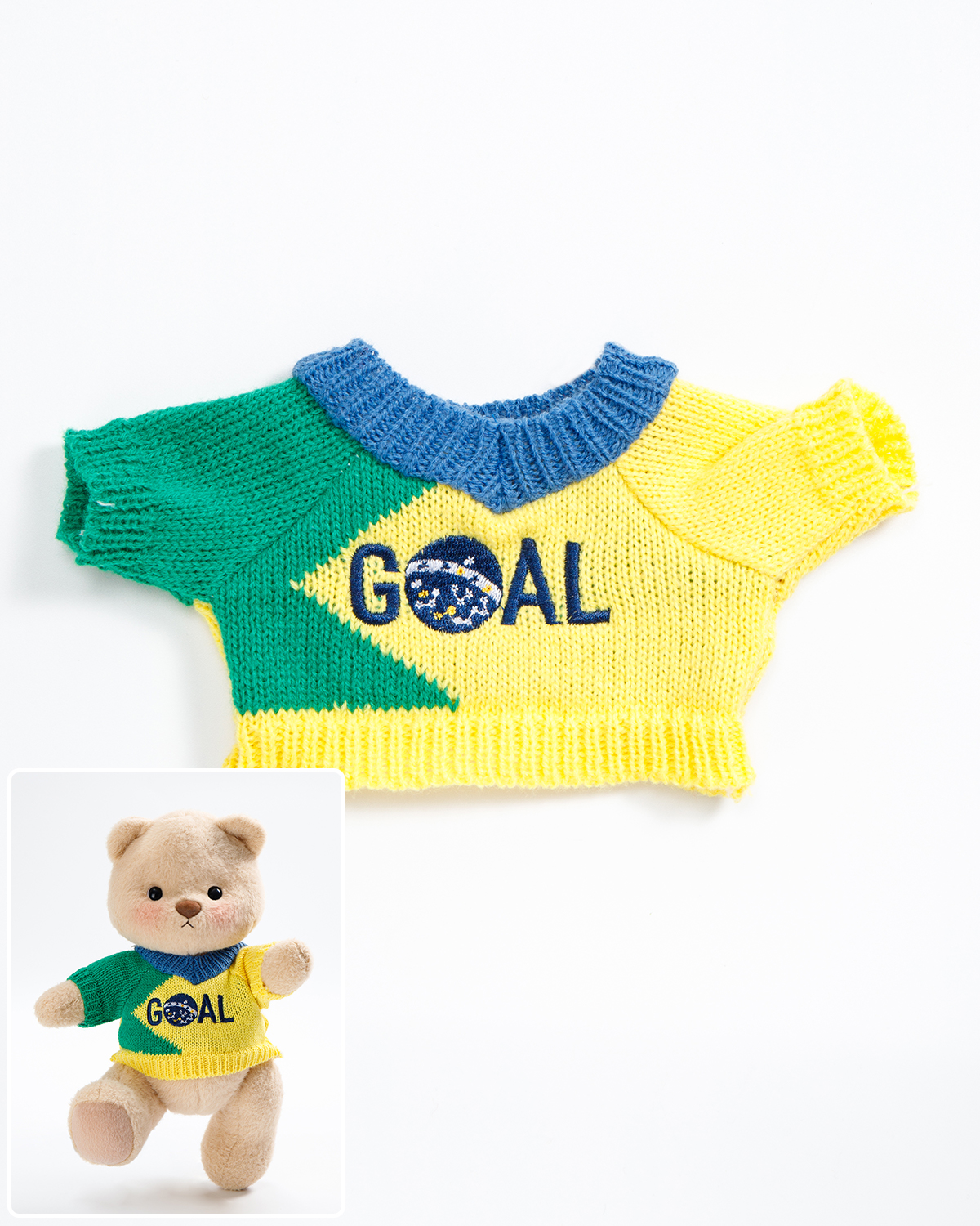 Getahug Soccer Game On Teddy Bear | Handmade Jointed Stuffed Animal Gift for Football Fans