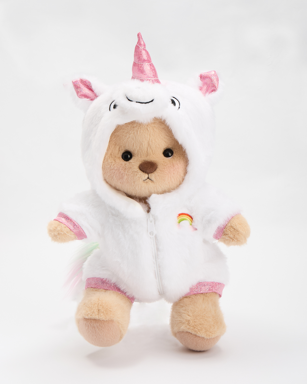 Getahug White Unicorn Bear | Handmade Jointed Stuffed Animal Gift