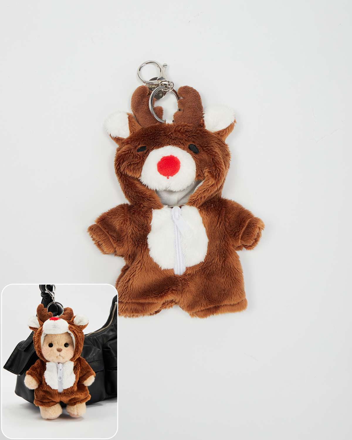 Christmas 🦌Reindeer Set Bag Charm Keychains (Outfit Only) | 5.9 Inches Mini Teddy Bear Clothes