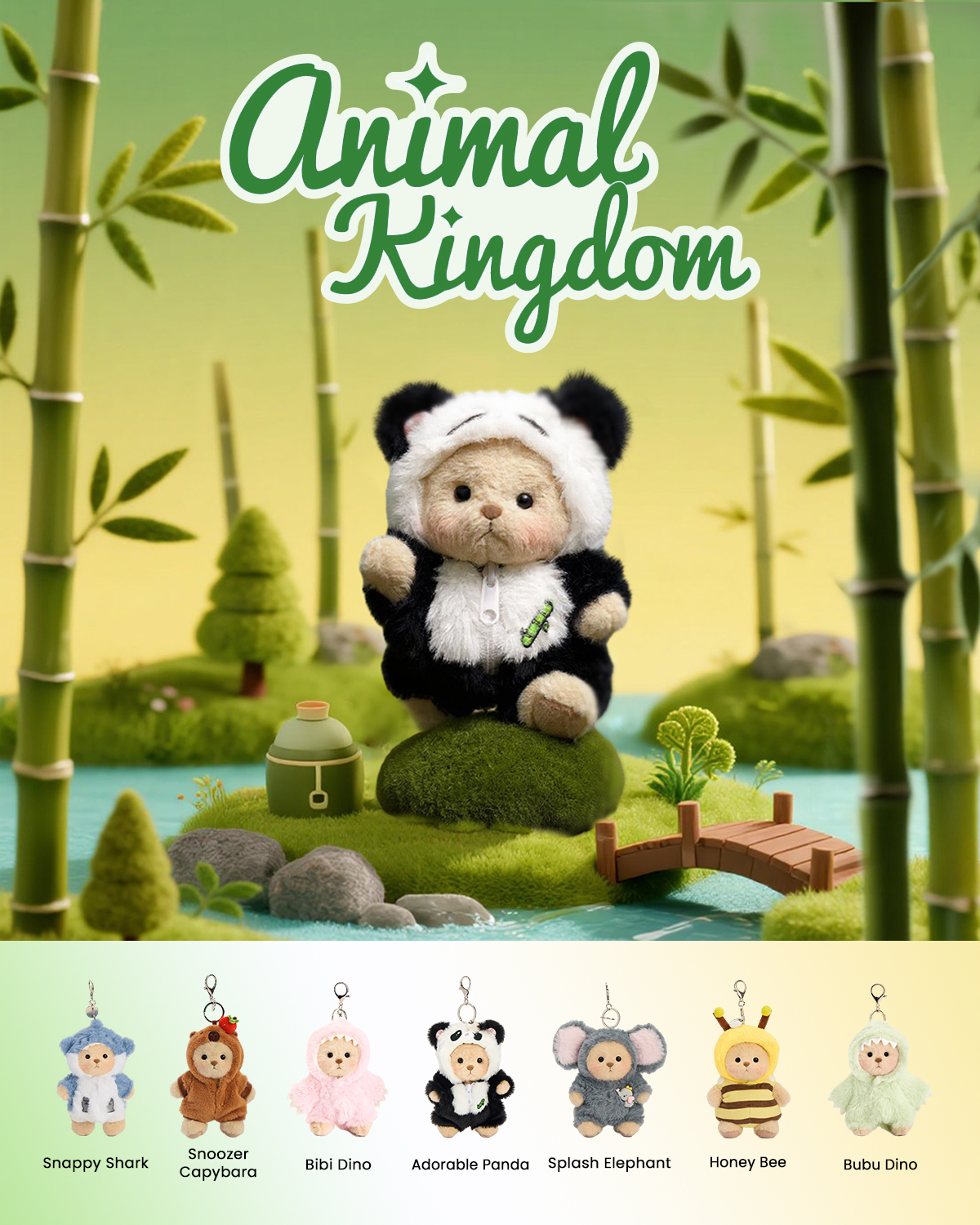 Getahug Animal Kingdom Series Mini Bear Plush Blind Box | 5.9 Inches Pendant Keychain Bag Charm