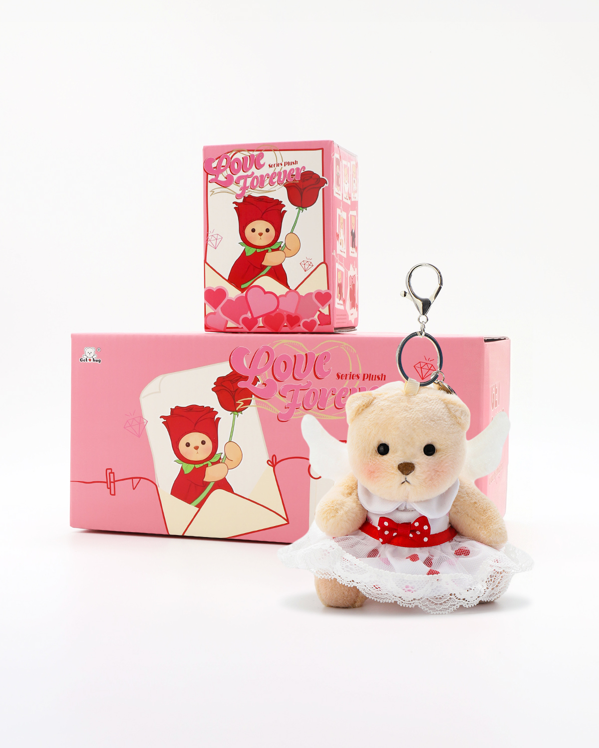 Getahug Love Forever Series Mini Bear Blind Box | Valentine's Day 5.9 Inches Plush Bag Charm Keychains Gifts