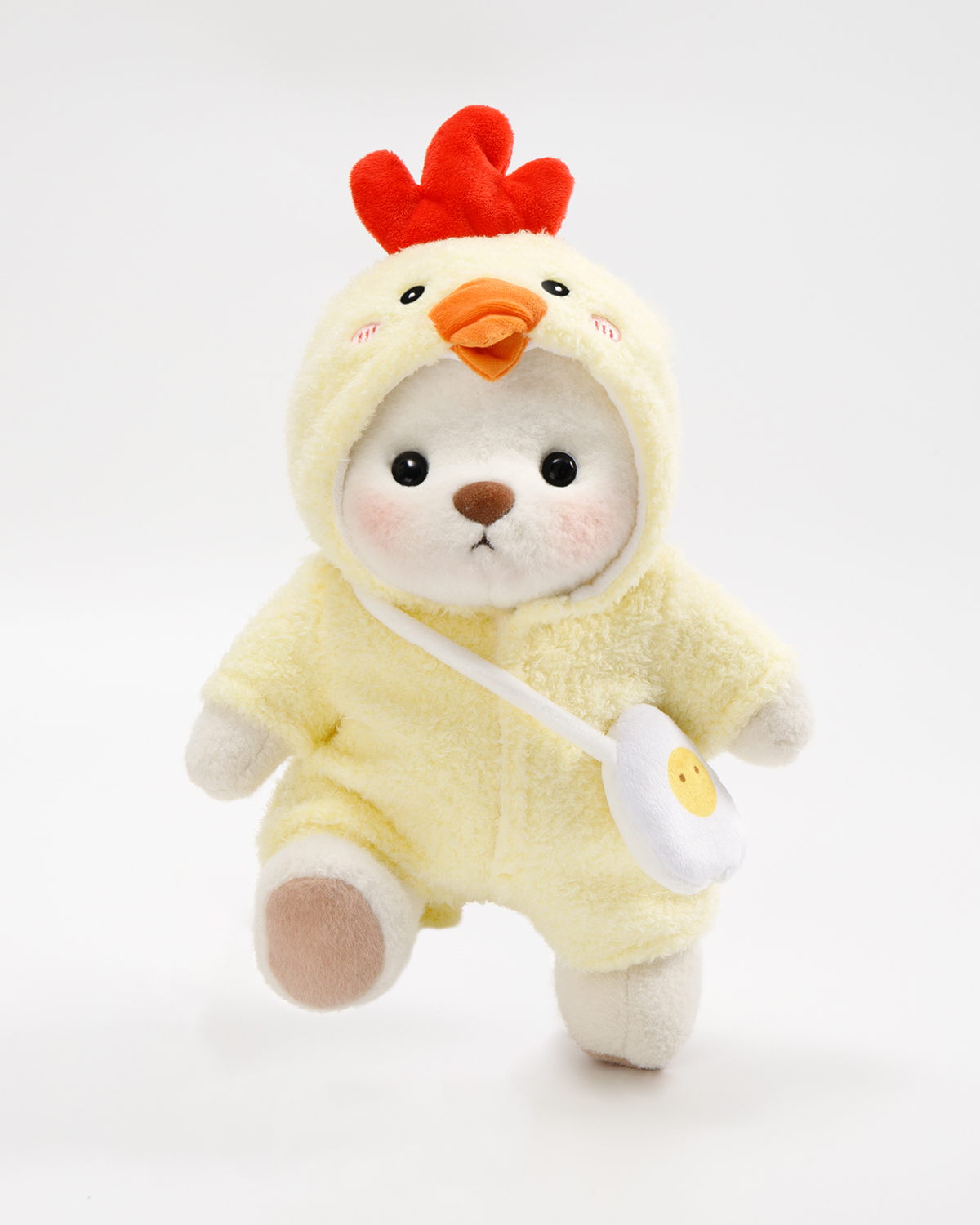 Getahug Easter Yellow Chick White Teddy Bear | Handmade Jointed Stuffed Animal Gift