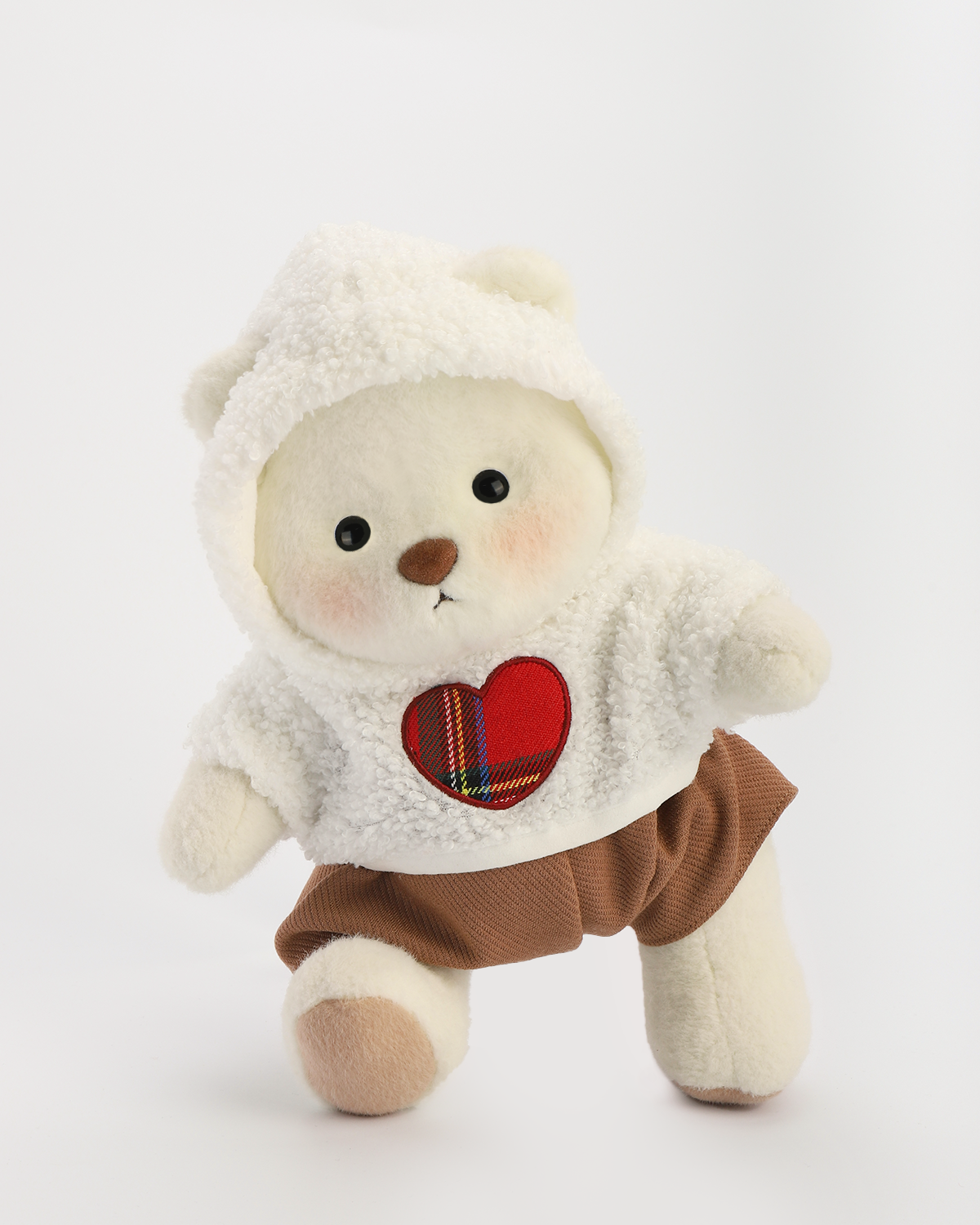 Getahug Love White Polar Fleece Bear | Mother's Day Handmade Jointed Teddy Bear Gift