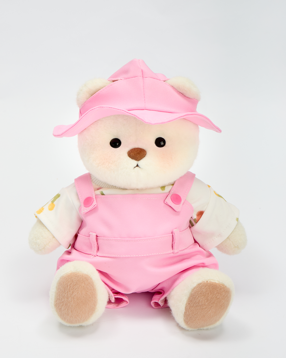 Getahug Sweet Pink Overalls Bear | Handmade Jointed Teddy Bear Gift