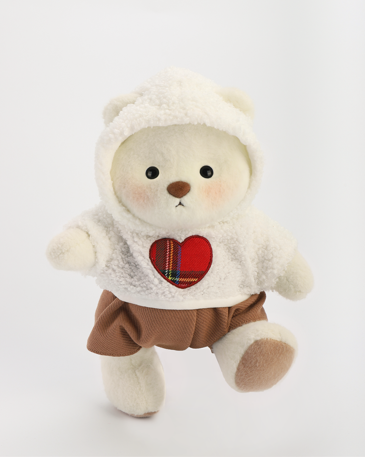 Getahug Love White Polar Fleece Bear | Mother's Day Handmade Jointed Teddy Bear Gift