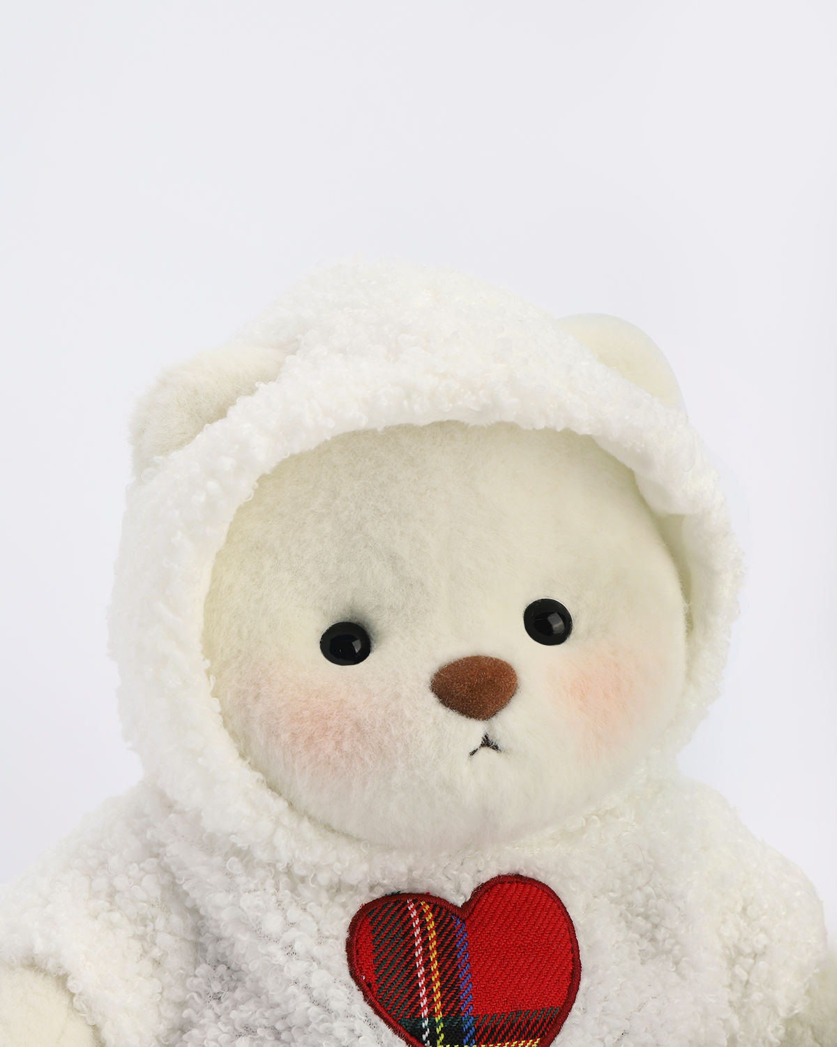 Getahug Love White Polar Fleece Bear | Mother's Day Handmade Jointed Teddy Bear Gift