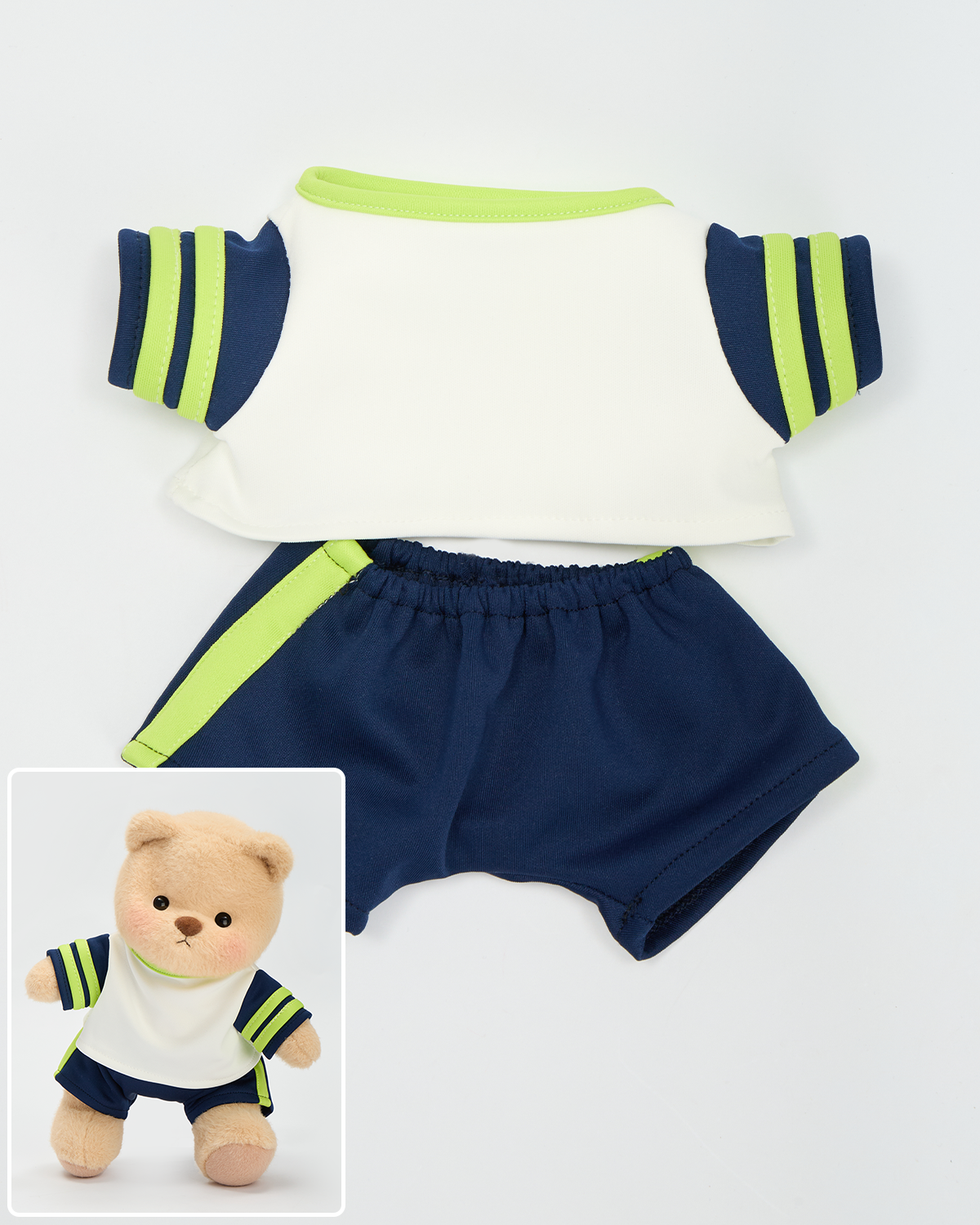 White T-shirt Set (Outfit Only) | Teddy Bear Clothes