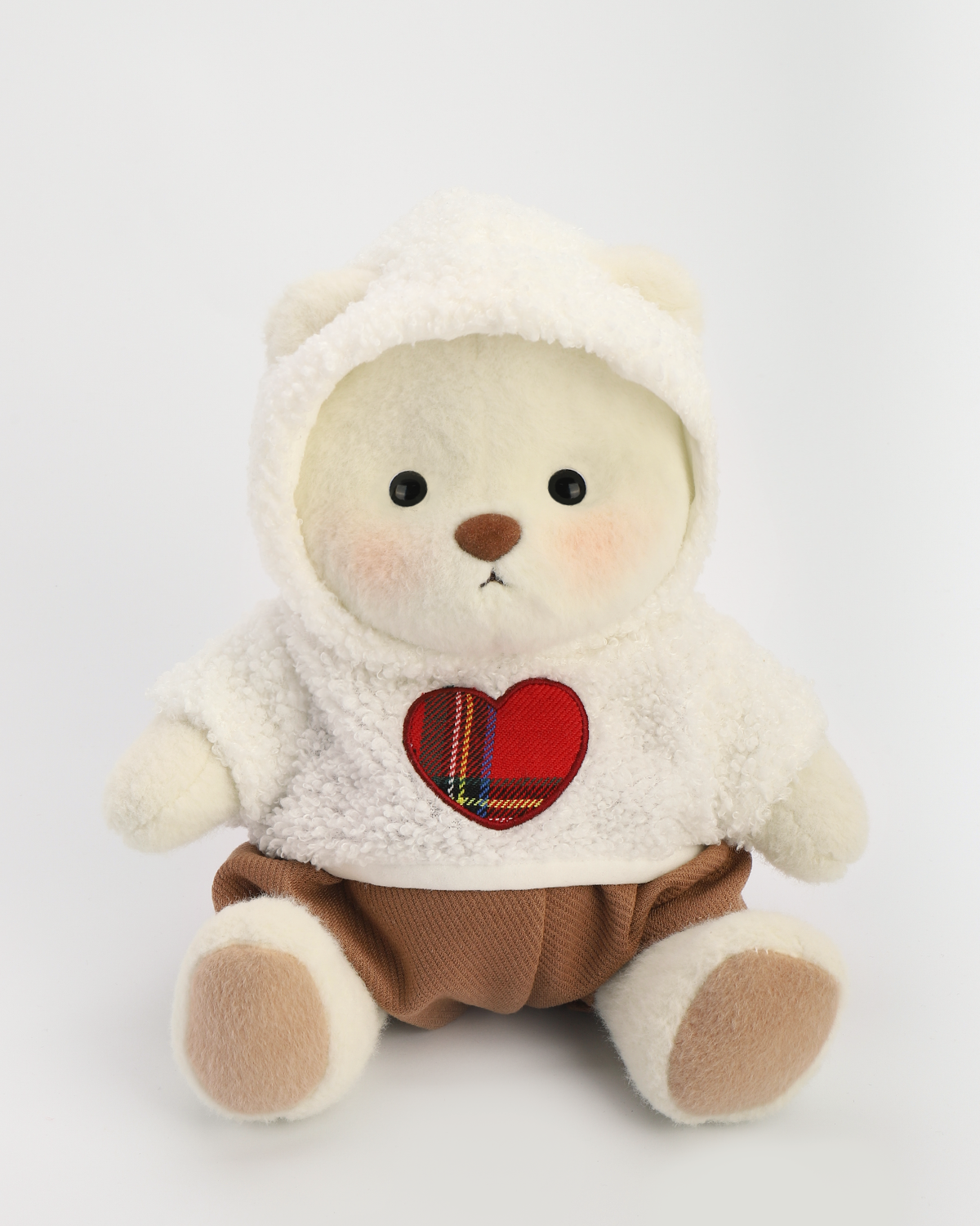 Getahug Love White Polar Fleece White Teddy Bear | Mother's Day Handmade Stuffed Animal Gift