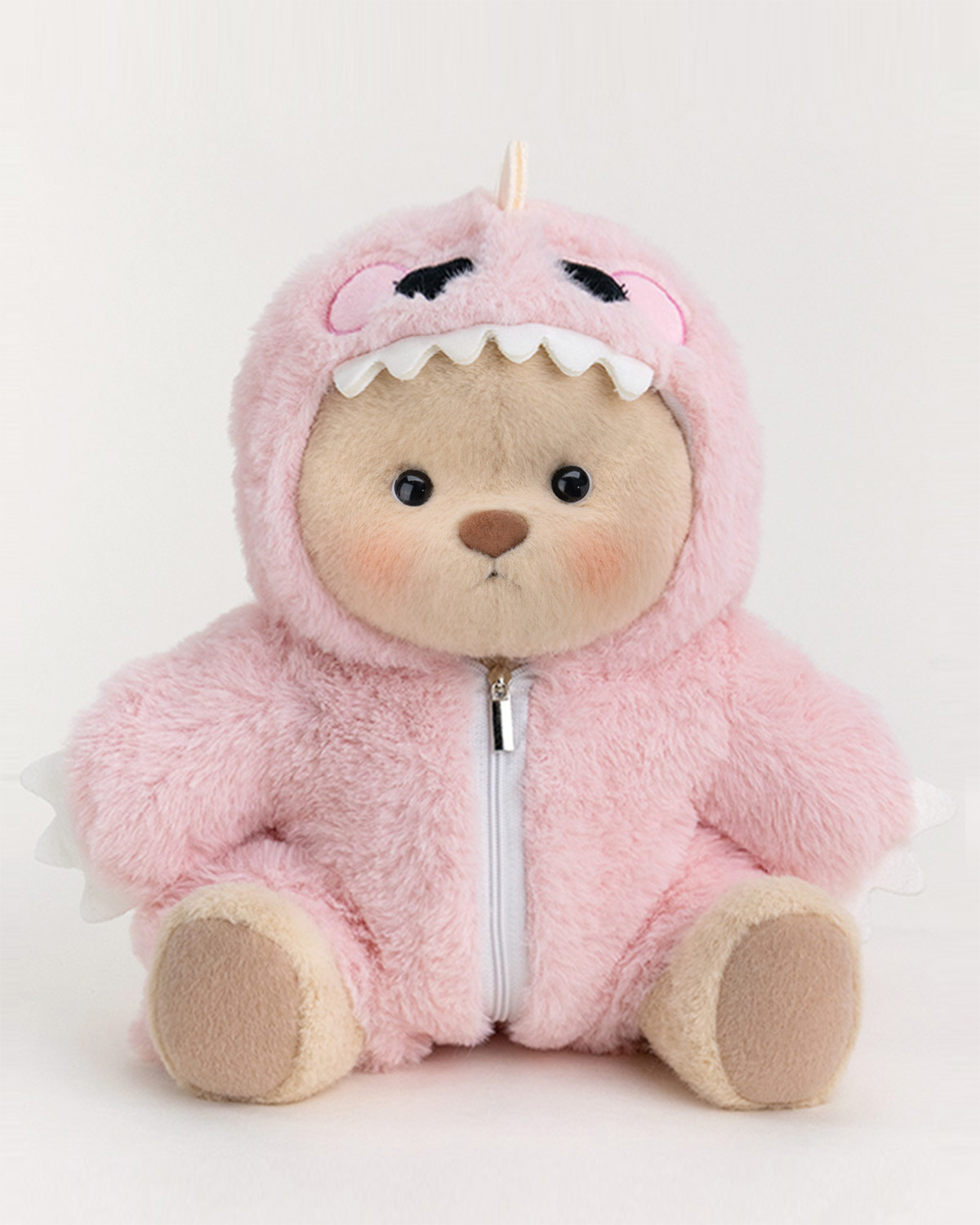 Getahug Pink Furry Dino Bear | Handmade Jointed Teddy Bear Gift