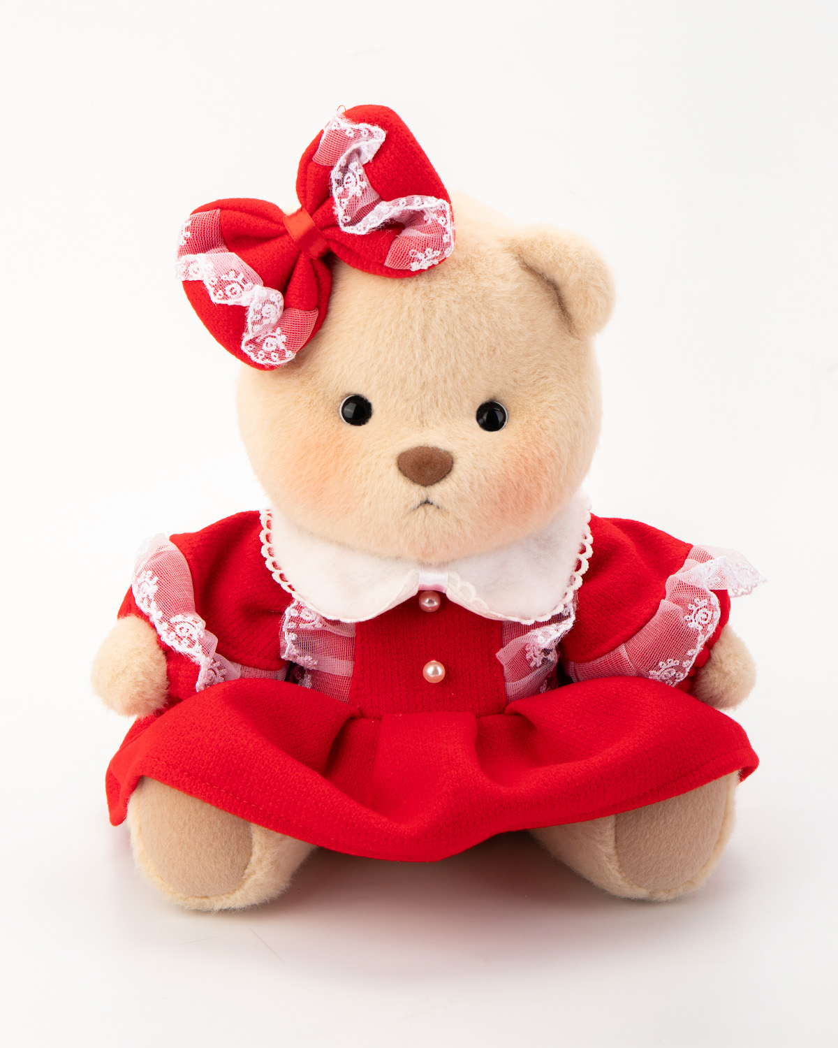 Getahug Red Bow Dress Bear | Handmade Christmas Gift