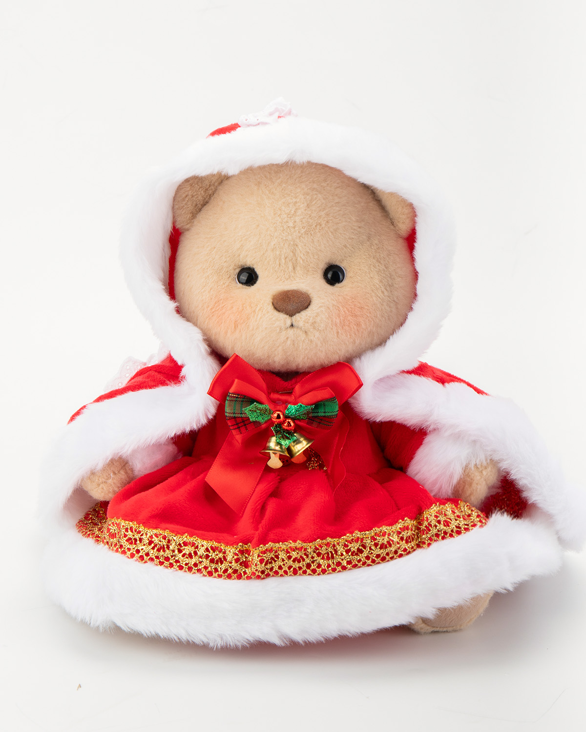 Getahug Red Cape Gold Edge Dress Bear | Handmade Christmas Gift