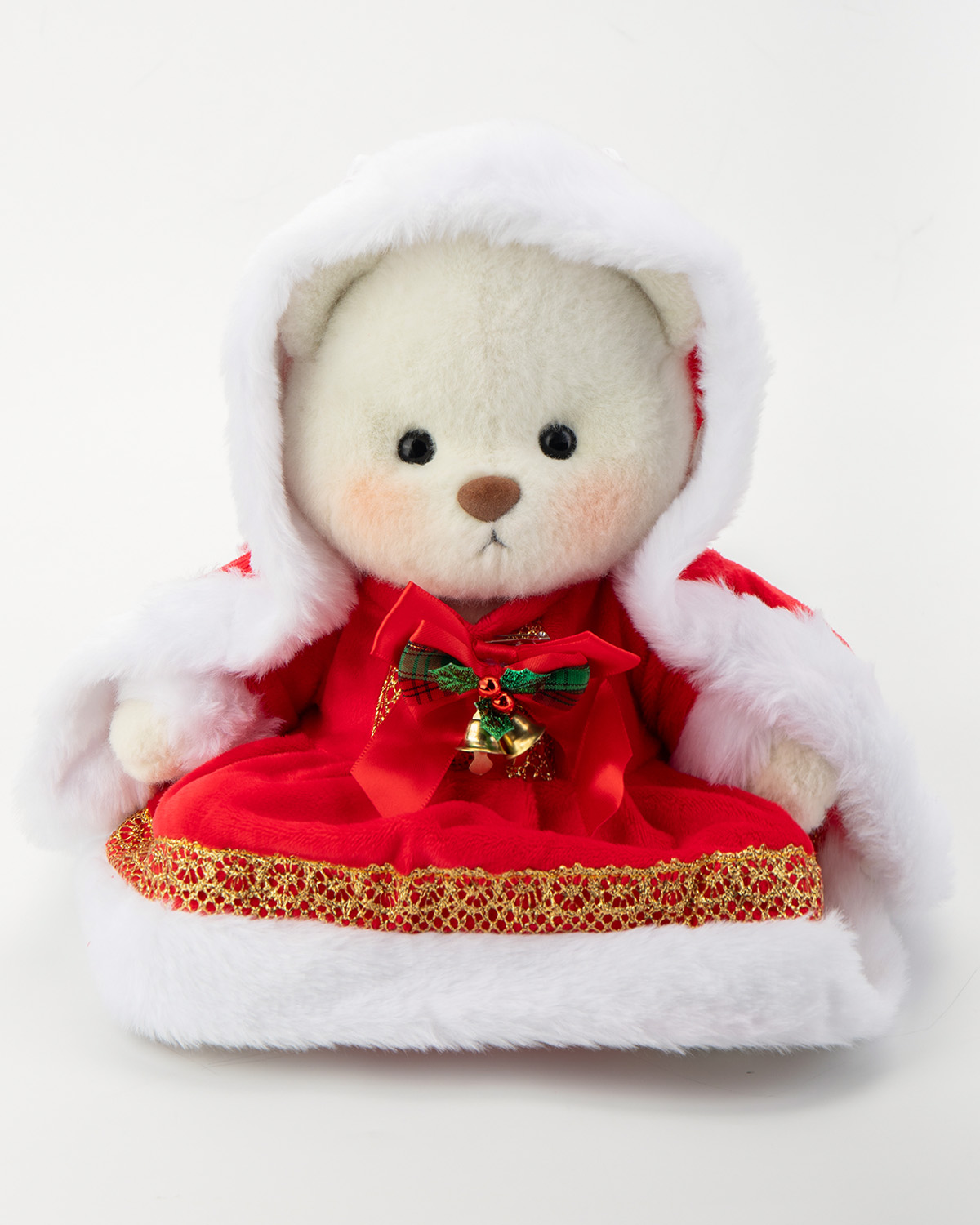 Getahug Red Cape Gold Edge Dress Bear | Handmade Christmas Gift