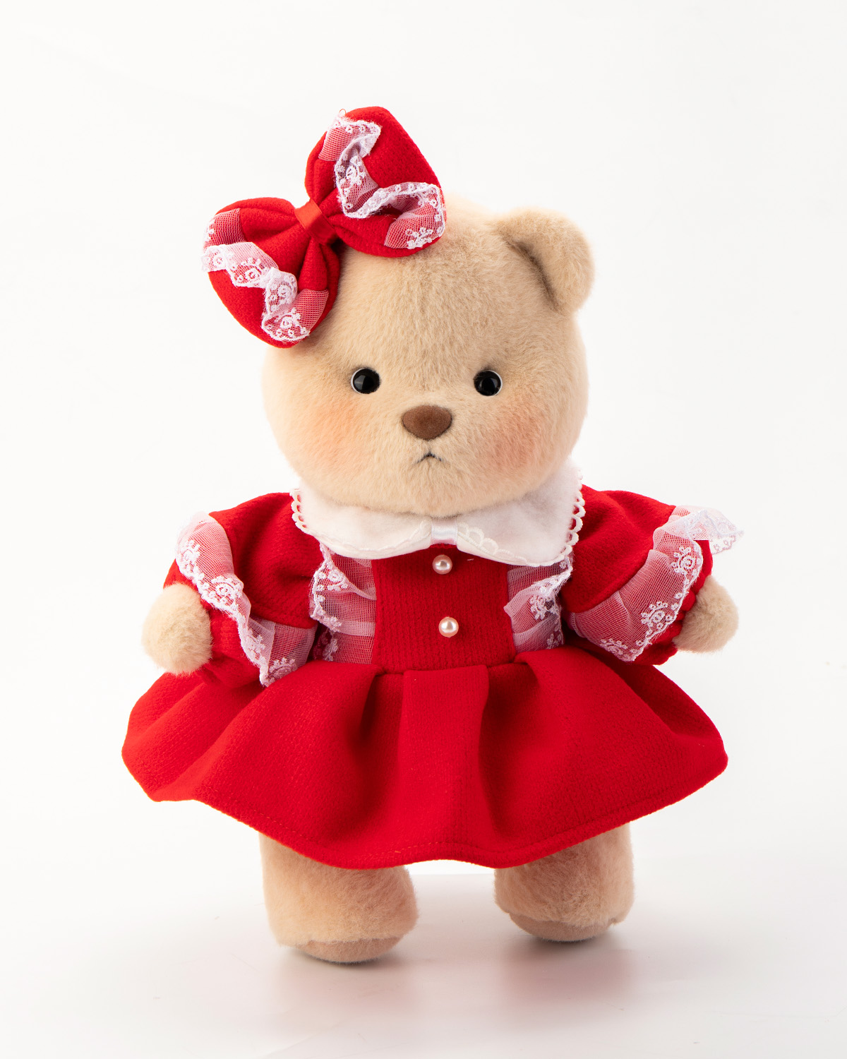 Getahug Red Bow Dress Bear | Handmade Christmas Gift