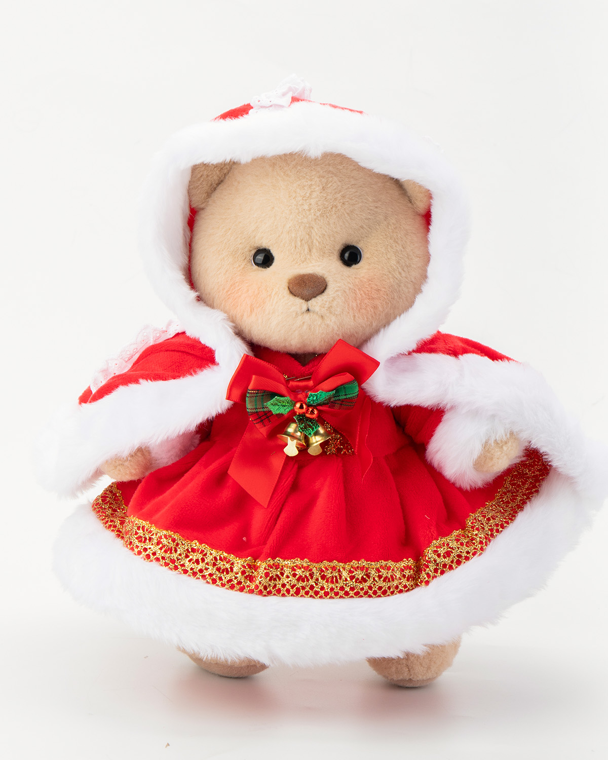 Getahug Red Cape Gold Edge Dress Bear | Handmade Christmas Gift