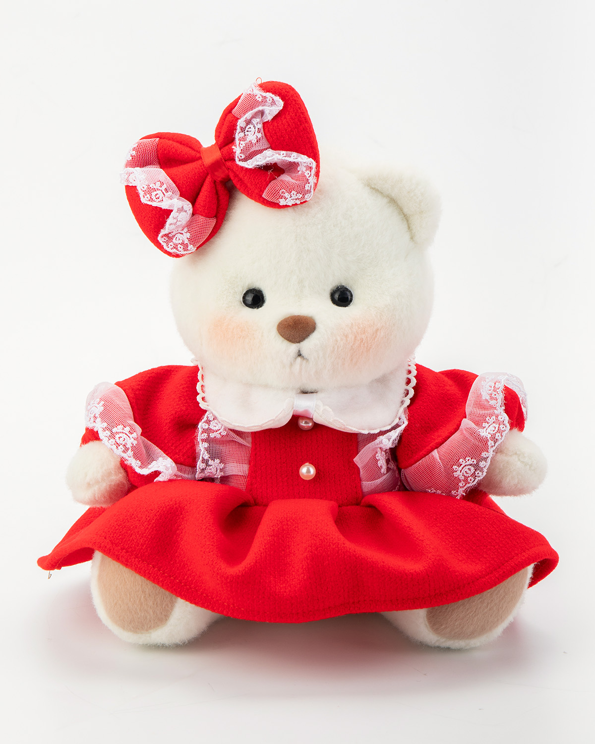 Getahug Red Bow Dress Bear | Handmade Christmas Gift