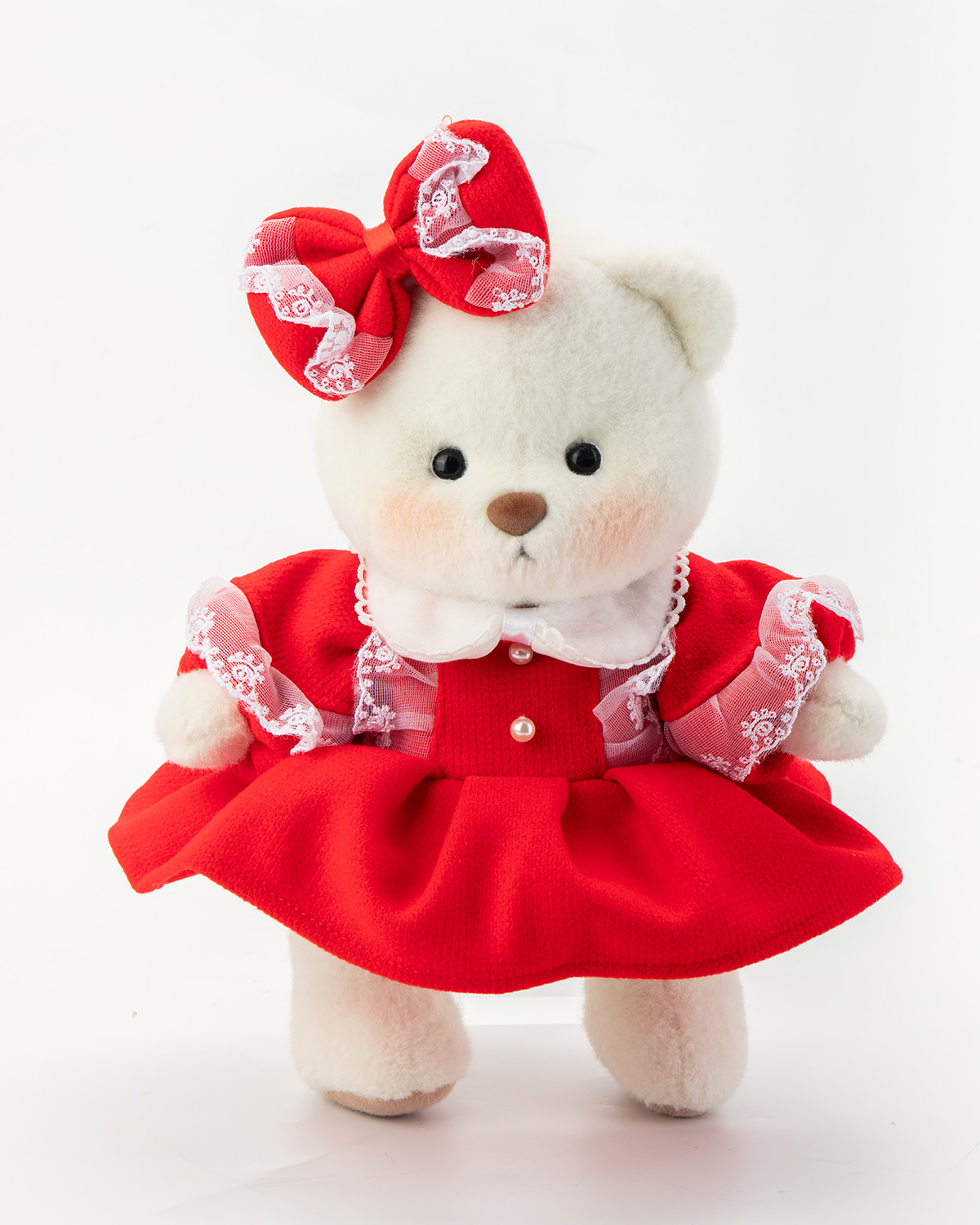 Getahug Red Bow Dress Bear | Handmade Christmas Gift