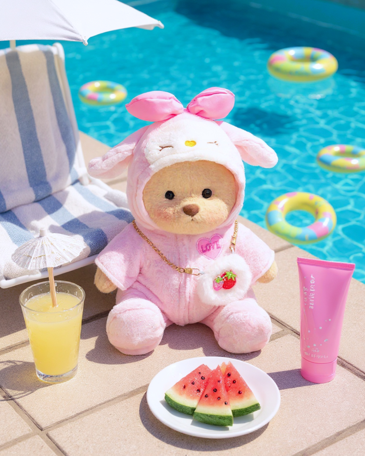 Getahug Love Strawberry Bear | Handmade Jointed Teddy Bear Gift