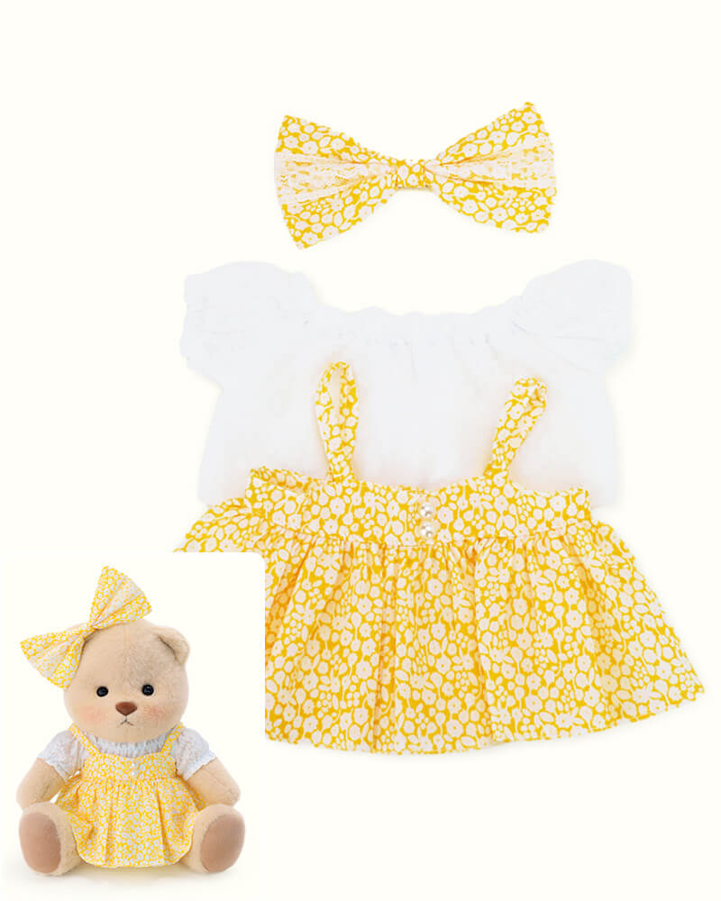 Yellow Floral Skirt Set(Outfit Only) | Teddy Bear Clothes