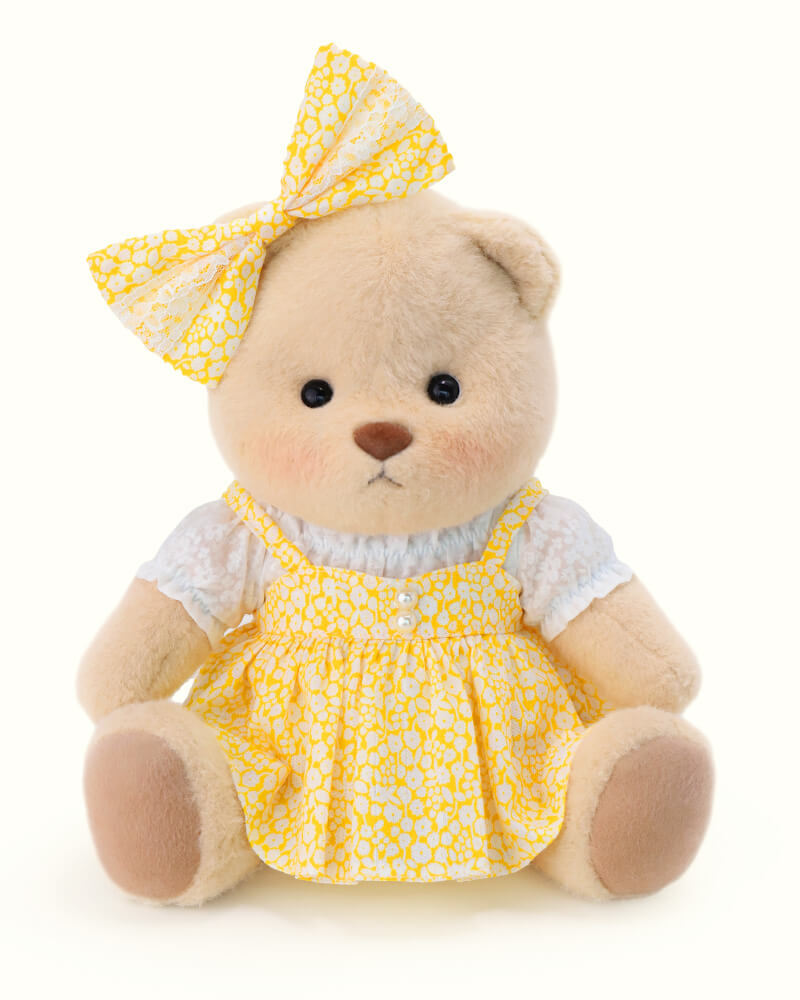 Getahug Yellow Floral Skirt Bear | Handmade Jointed Teddy Bear Gift