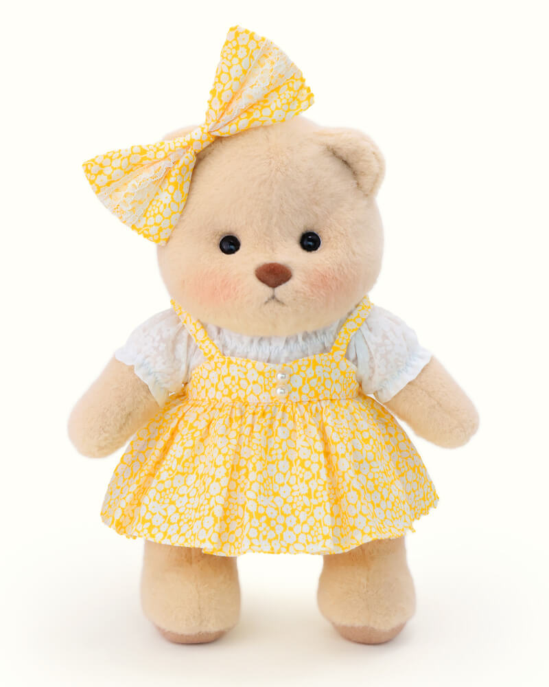 Getahug Yellow Floral Skirt Bear | Handmade Jointed Teddy Bear Gift